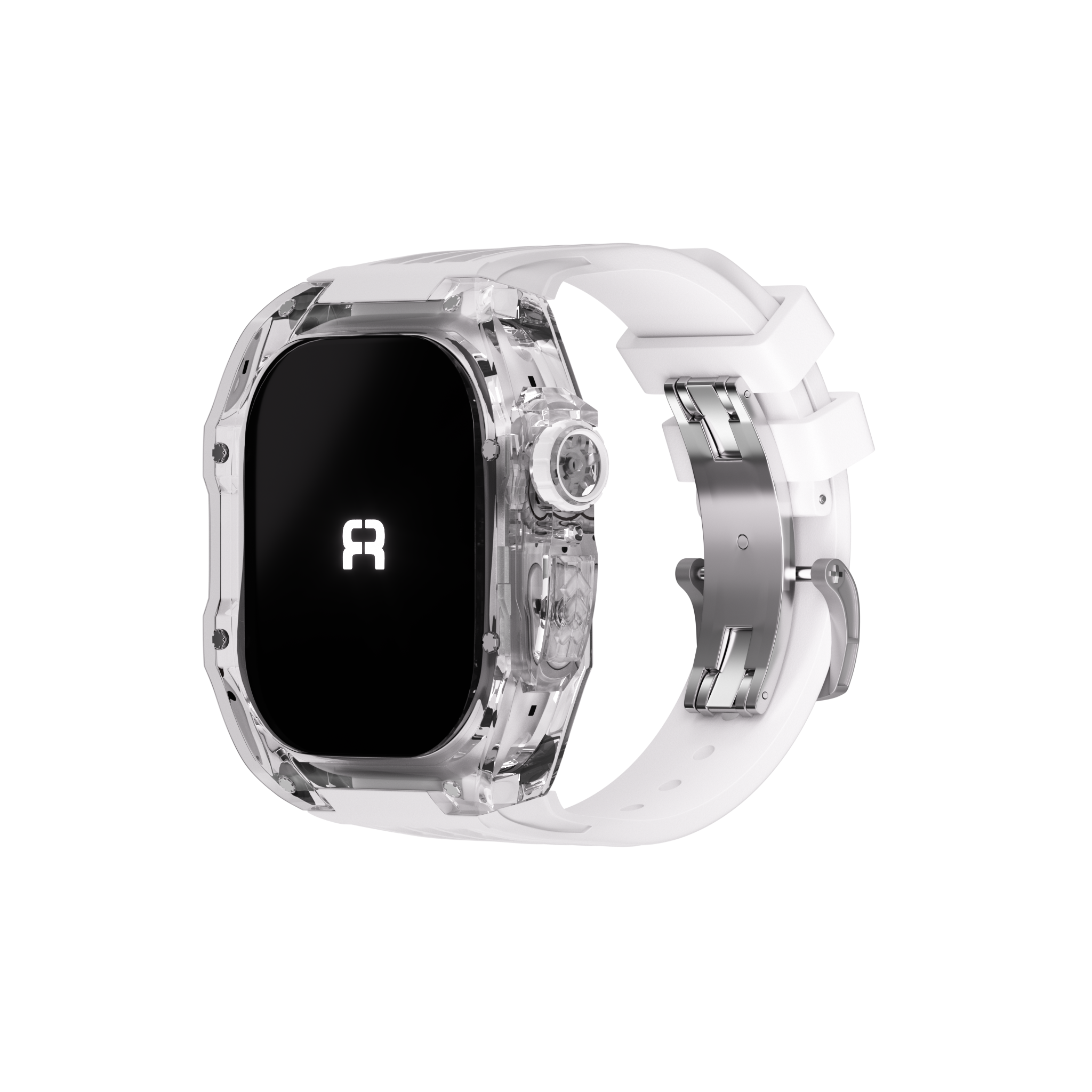 Reqior Apple Watch 45mm Polymer Case with Rubber Strap (Transparent)