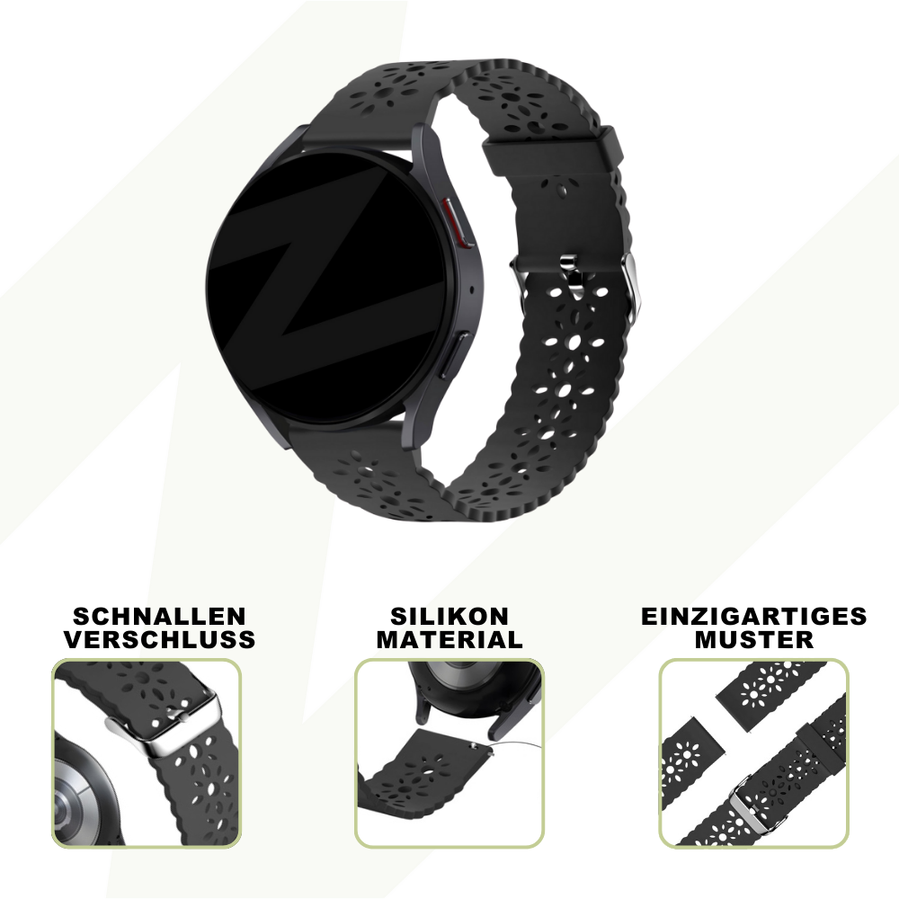 Bandz Coros Pace 2 Patterned Silicone Strap (Black)