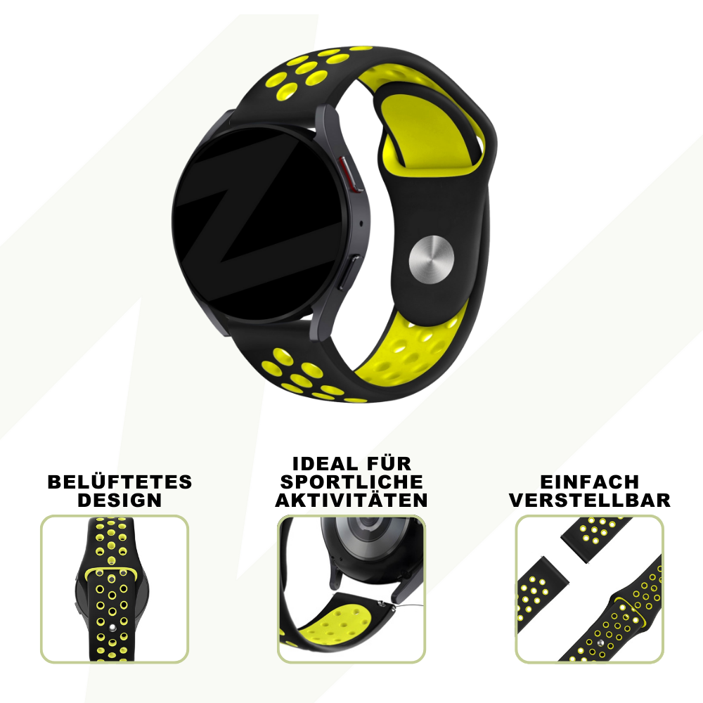 Bandz Coros Apex 42mm Sport Strap 'Deluxe' (Black/Yellow)