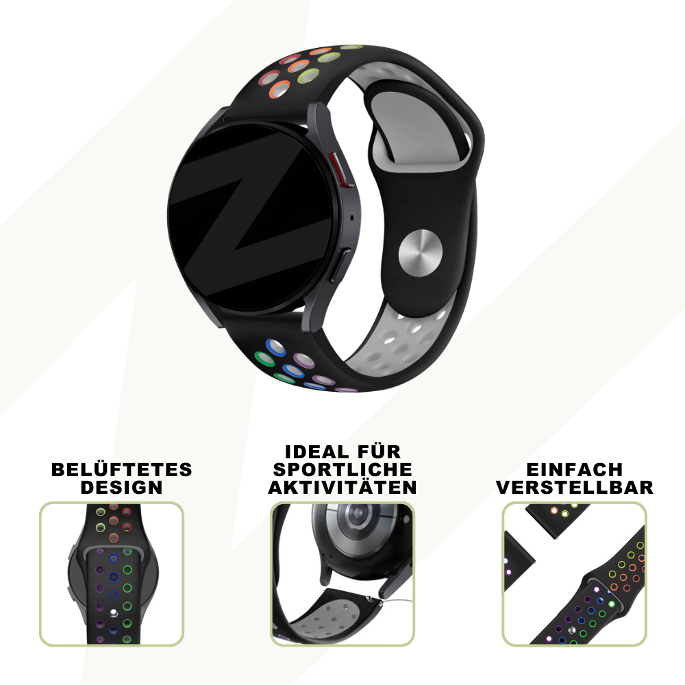 Bandz Coros Pace 2 Sport Strap 'Deluxe' (Black/Rainbow)