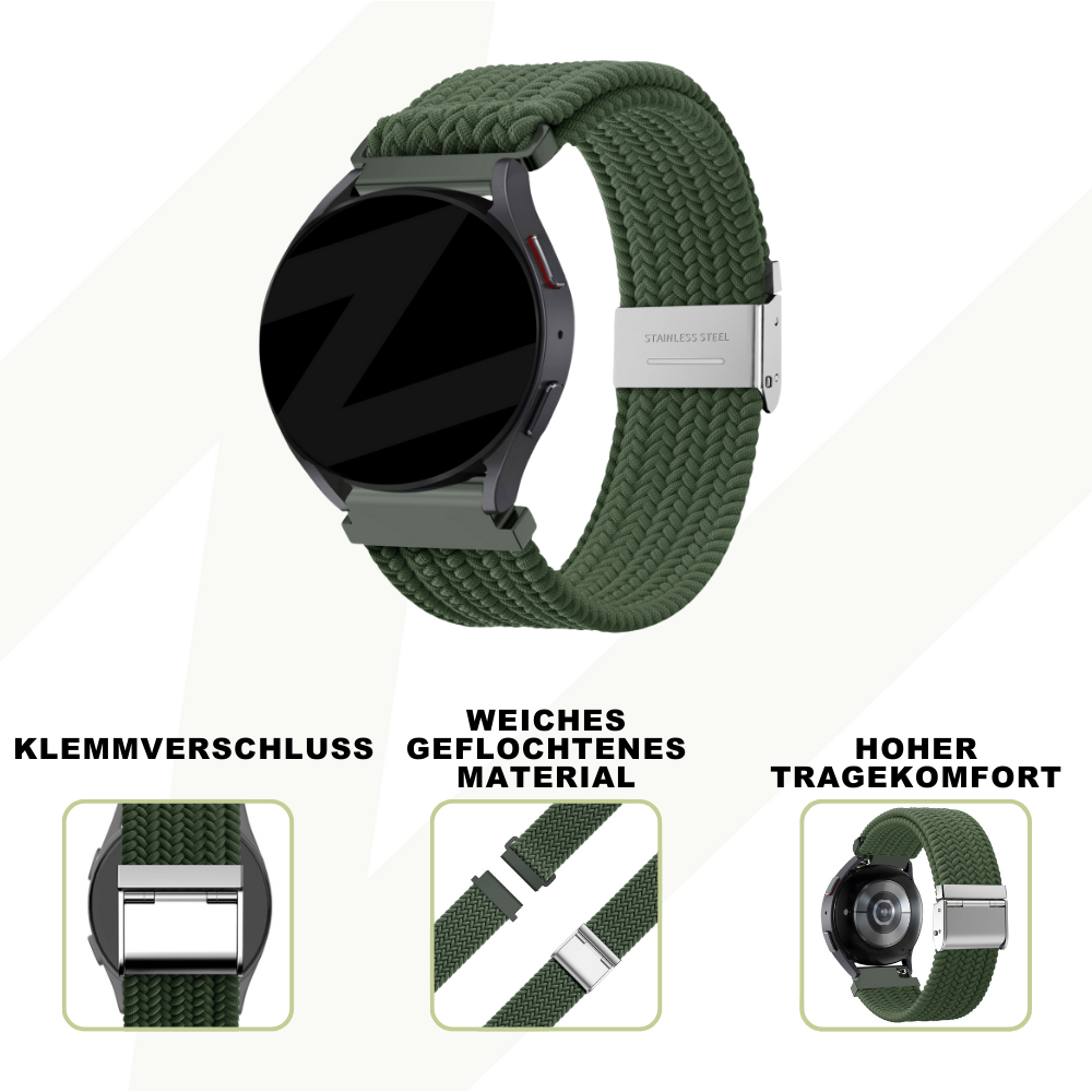 Bandz Coros Apex 42mm Woven Nylon Strap (Olive Green)