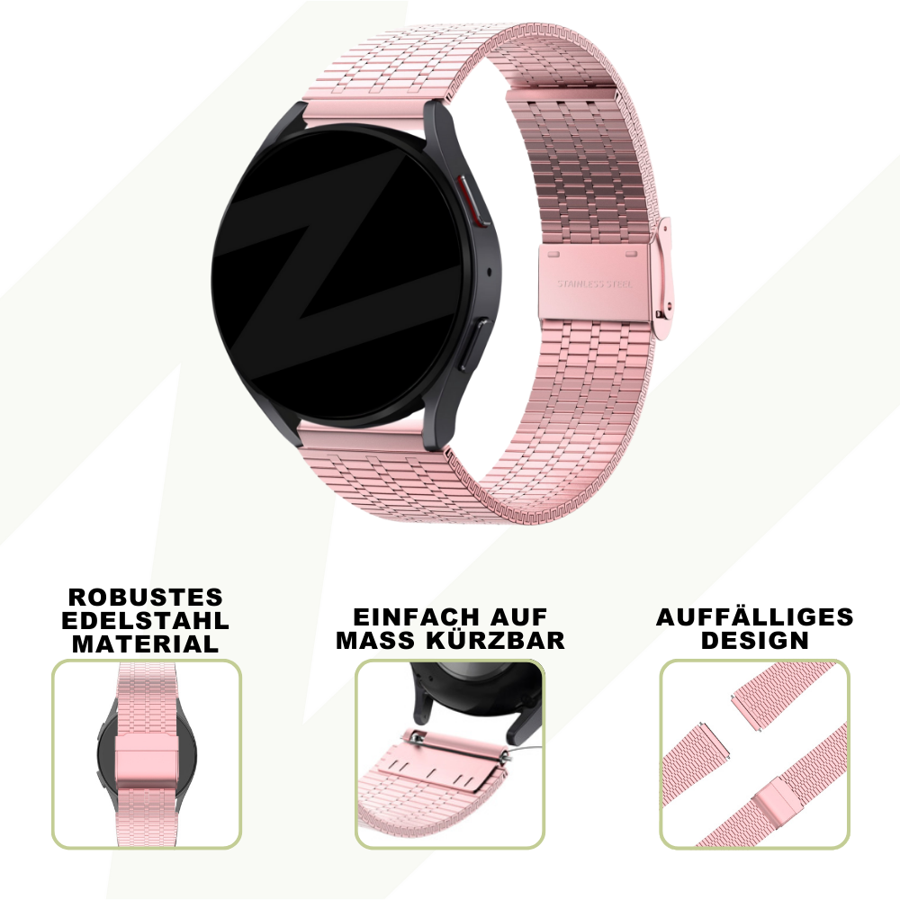 Bandz Coros Apex 42mm Adjustable Steel Strap (Pink)