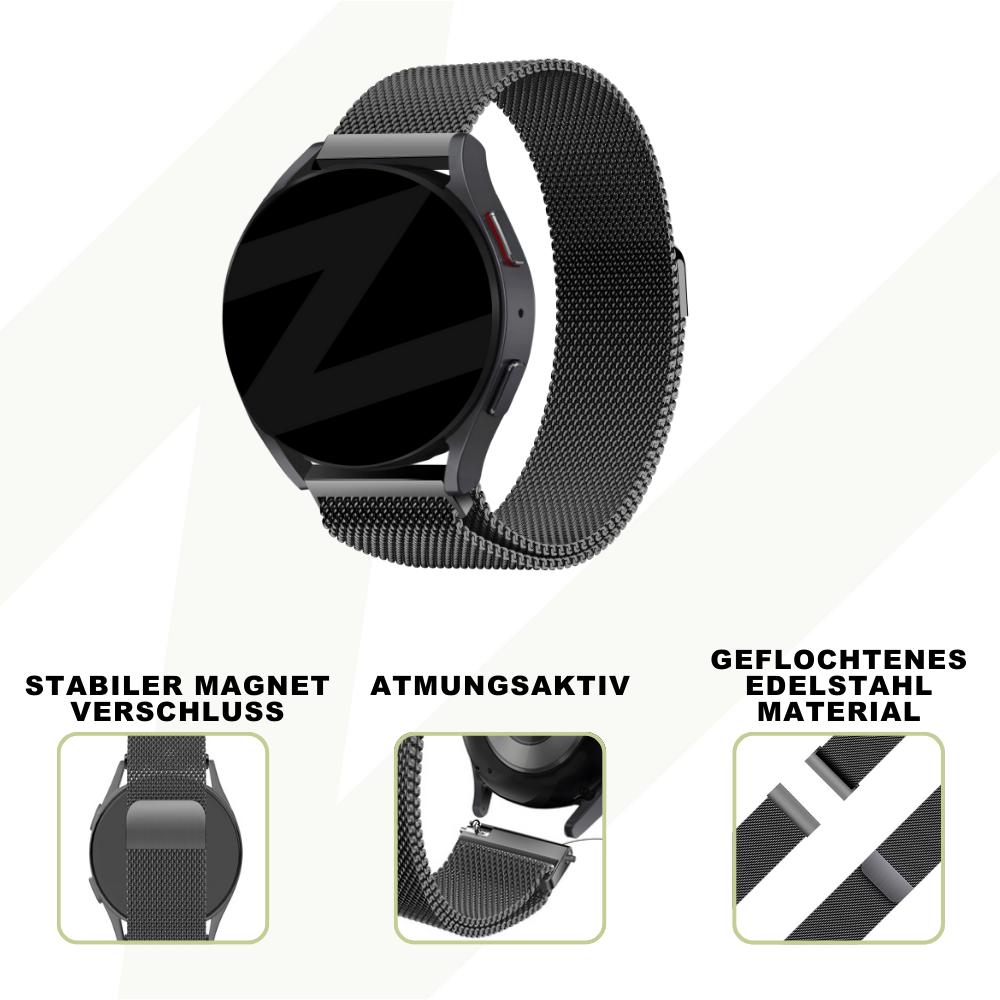 Bandz Coros Pace 2 Milanese Loop Strap (Black)