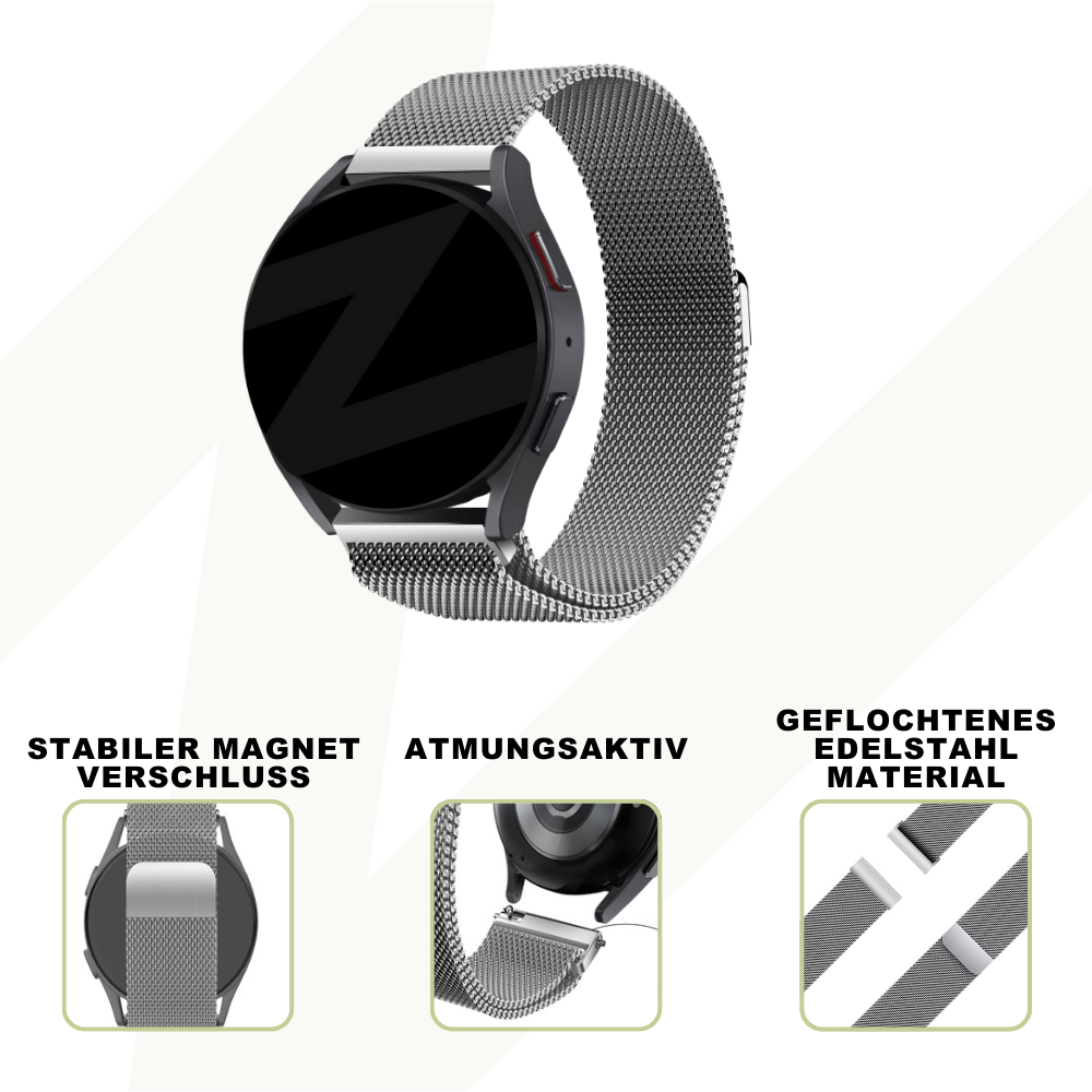 Bandz Coros Apex 2 Milanese Loop Strap (Silver)
