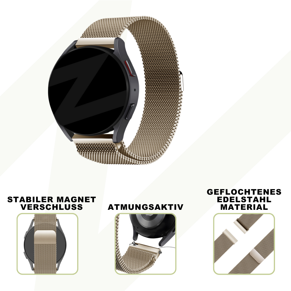 Bandz Coros Pace 2 Milanese Loop Strap (Champagne)