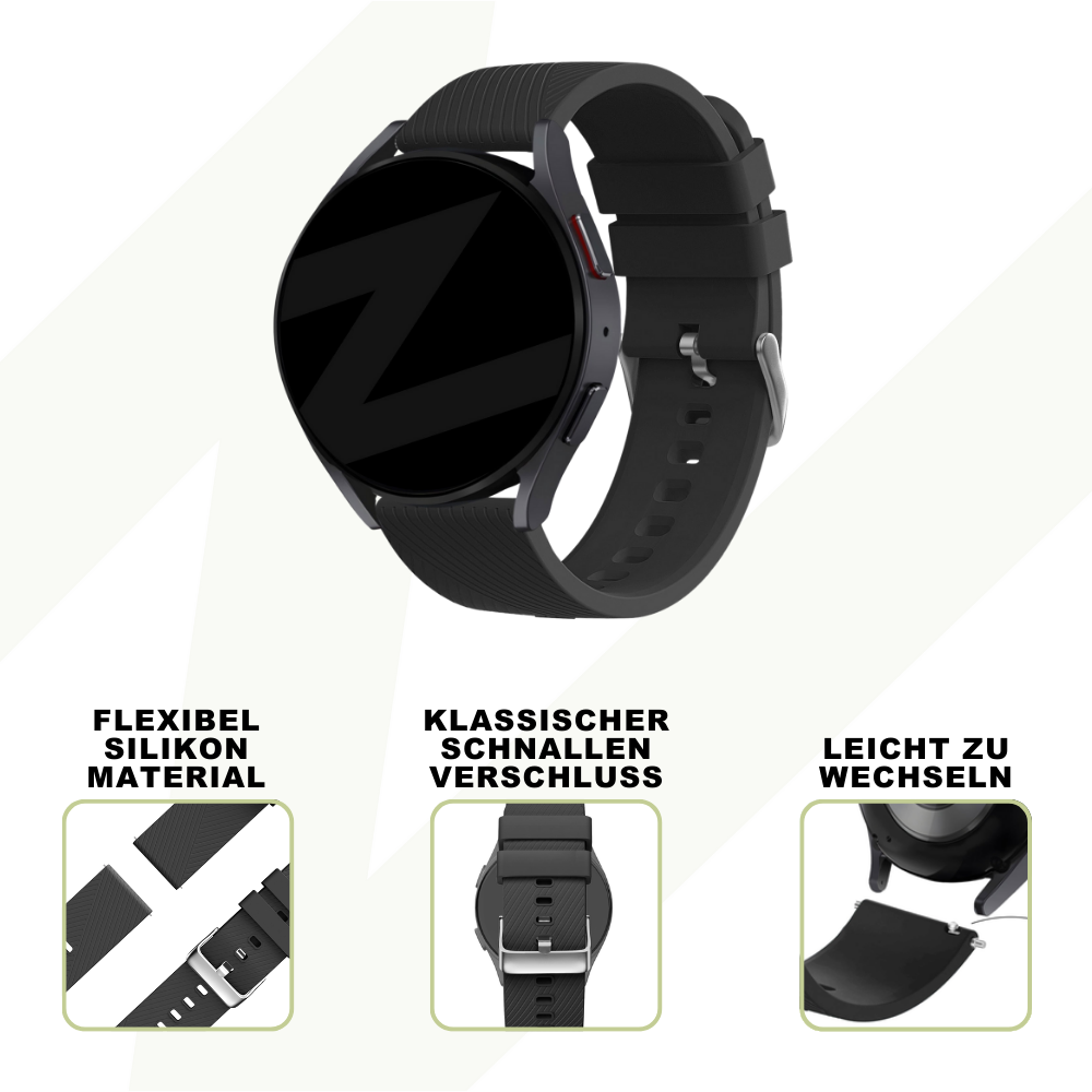 Bandz Suunto 9 Peak Pro Silikonarmband 'Deluxe' (Schwarz)