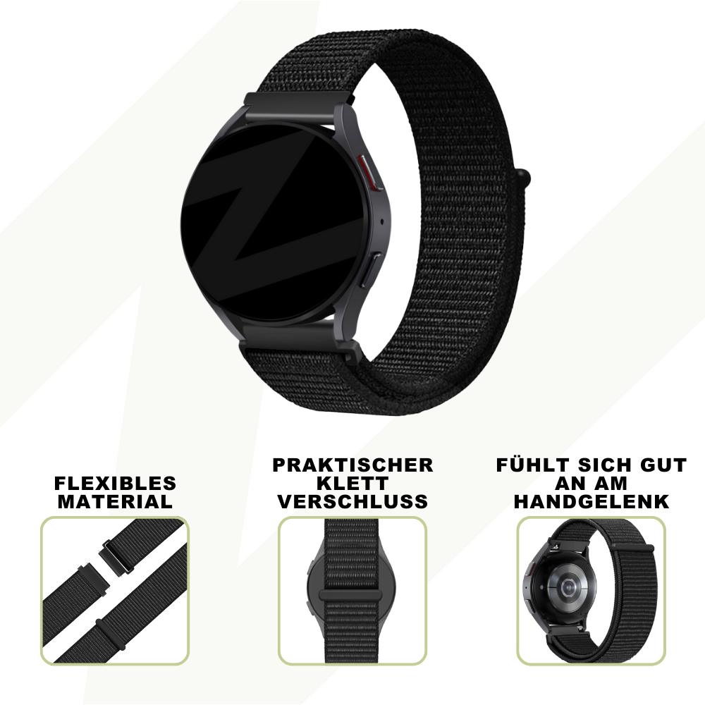 Bandz Suunto Vertical Nylon Loop Armband (Schwarz)