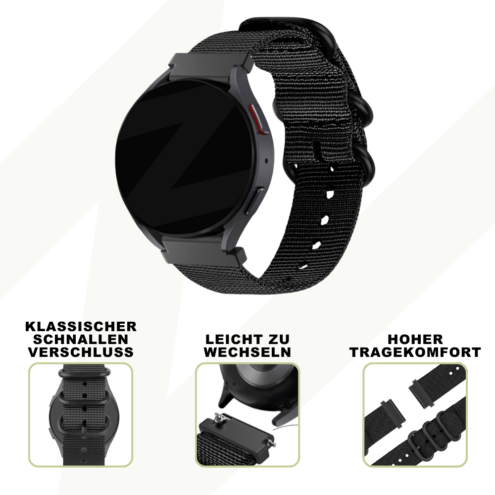 Bandz Coros Pace 3 Nylon Strap with Buckle (Black)