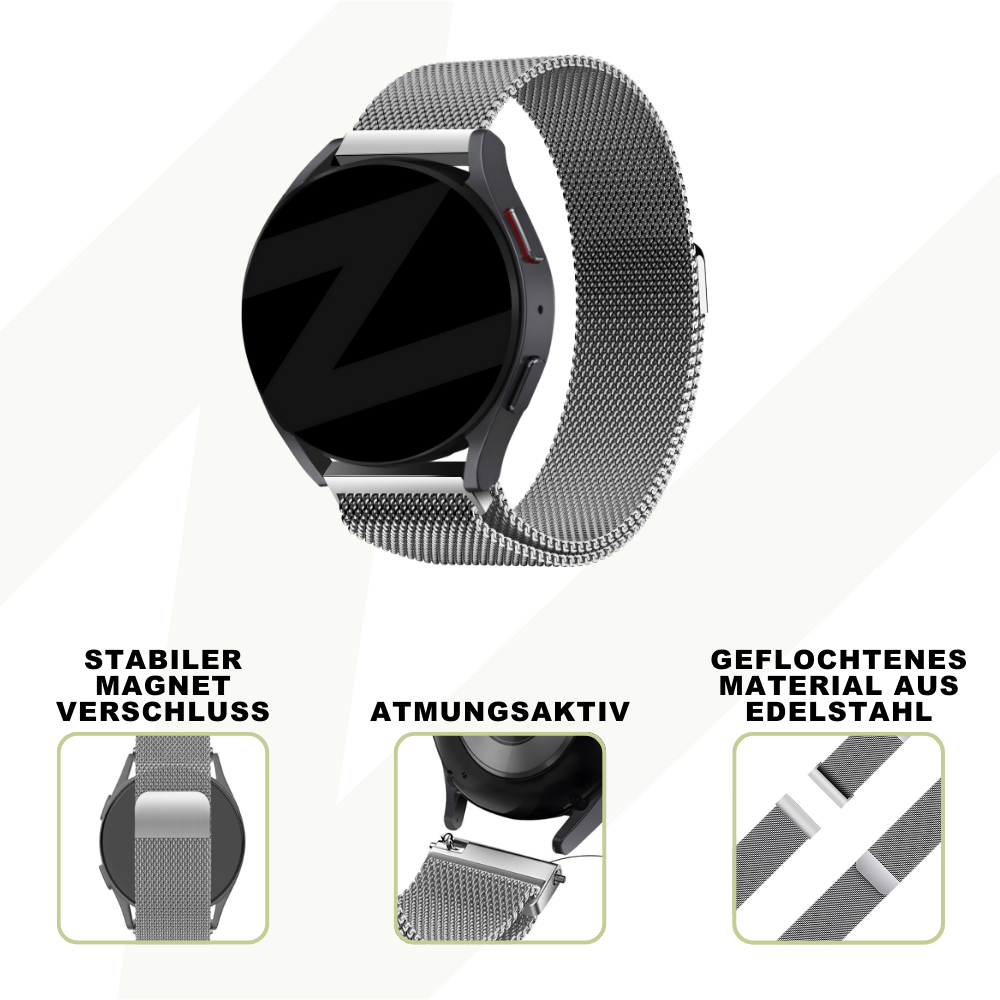 Bandz Coros Pace 3 Milanese Loop Band (Silber)