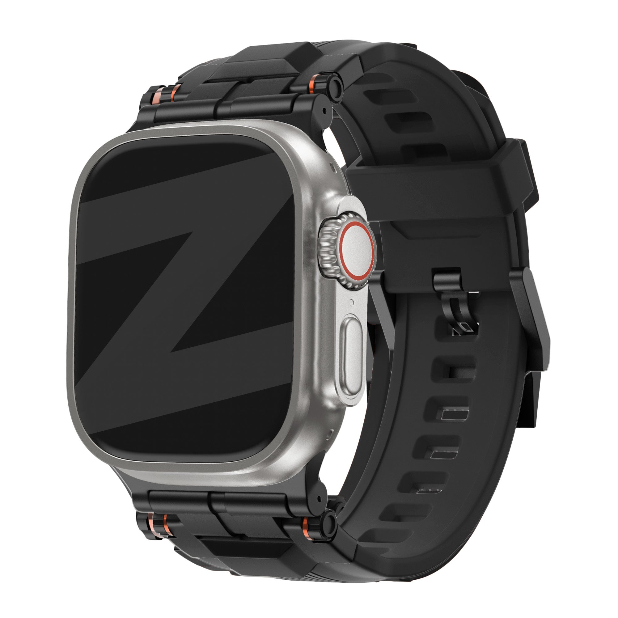 Bandz Apple Watch Liquid Silicone Strap 'Explorer' (Black with Black)