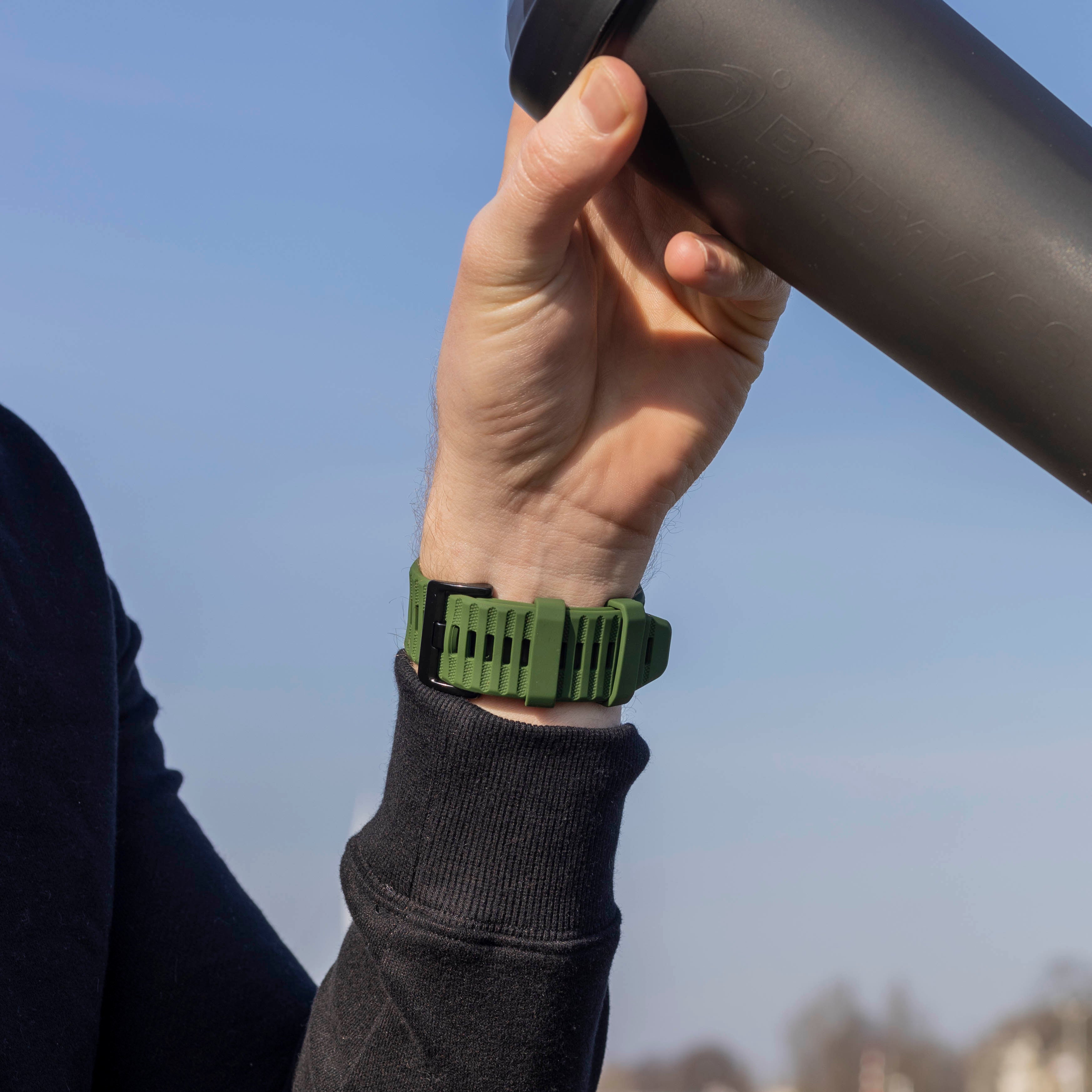 Bandz Correa silicona con hebilla Garmin Quatix 3 / 6x / 7x Solar (verde oscuro)