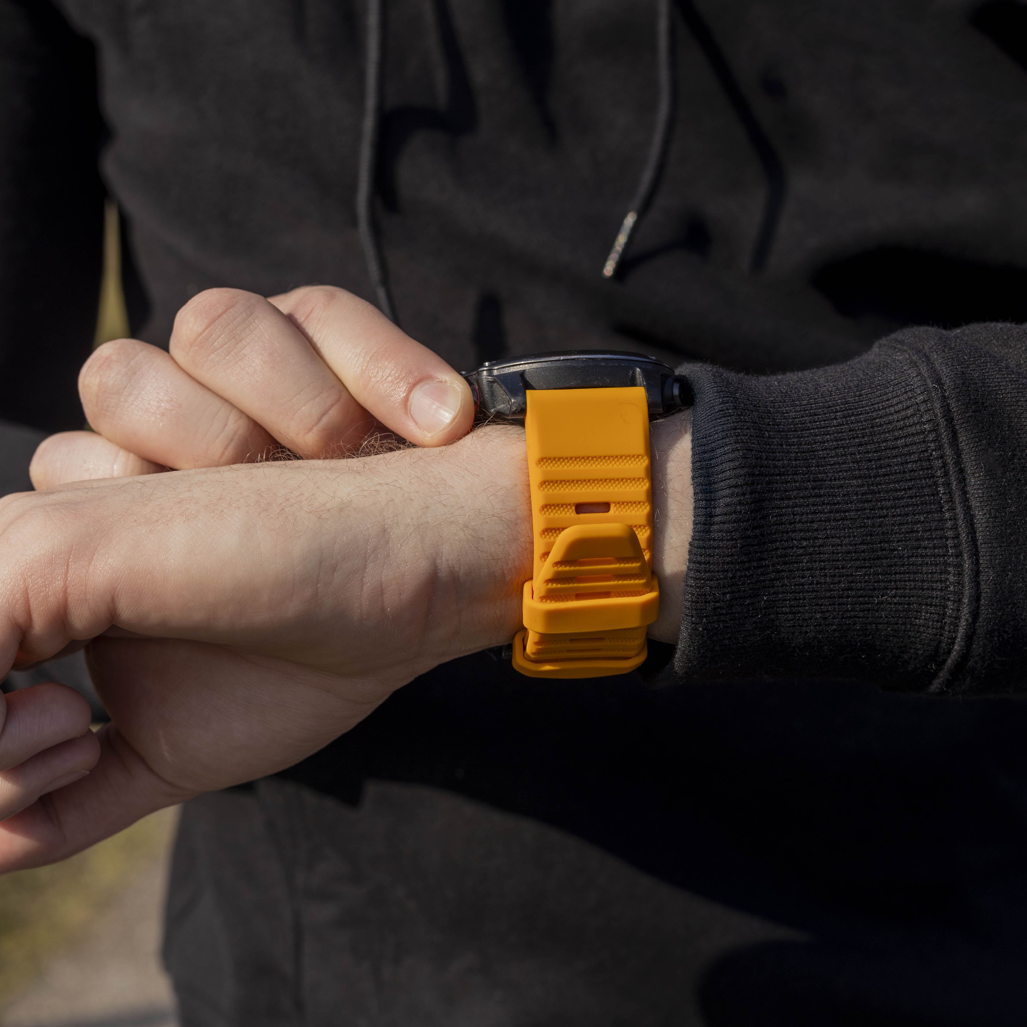 Bandz Correa silicona con hebilla Garmin Quatix 3 / 6x / 7x Solar (naranja)