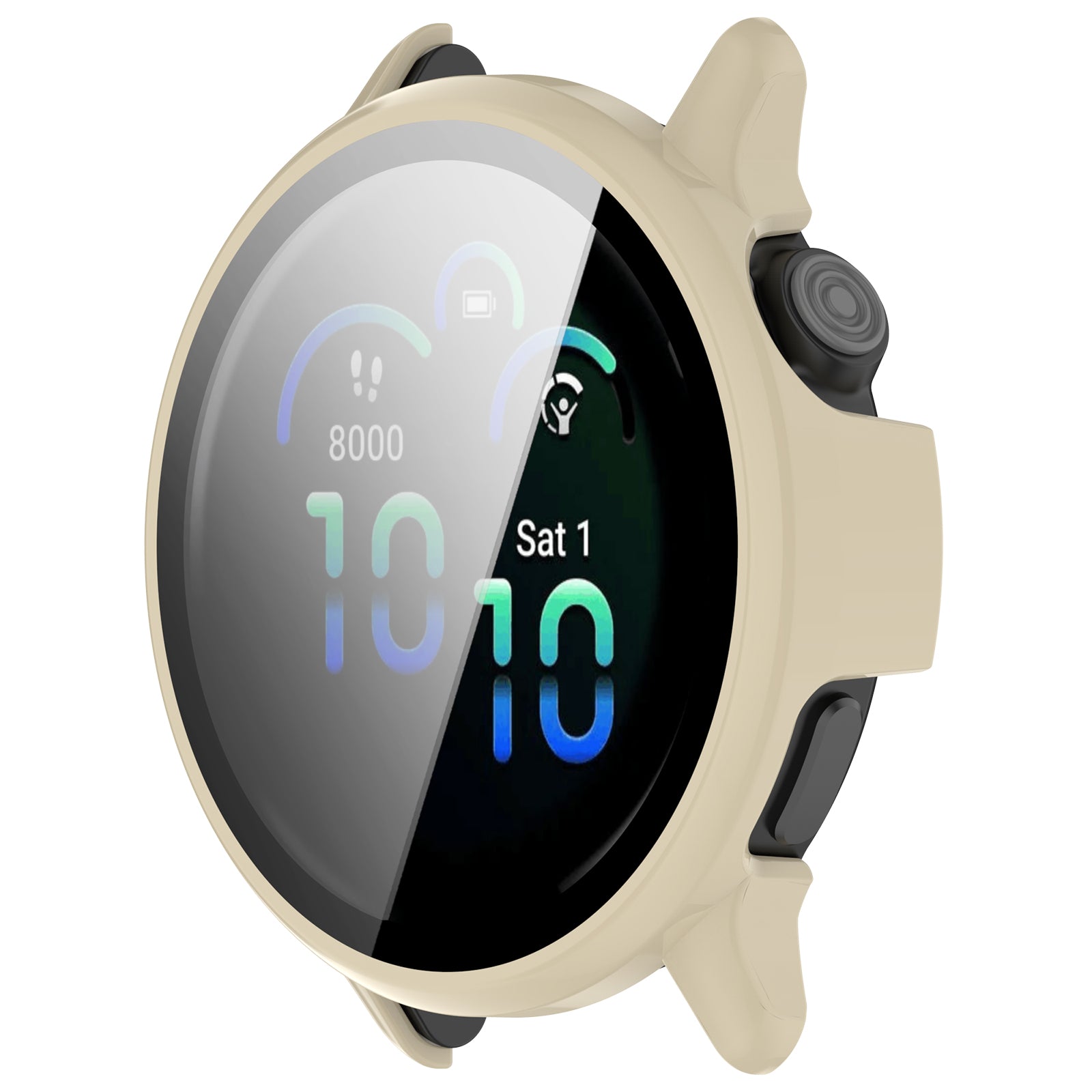 Funda rígida con vidrio Garmin Vivoactive 6 (beige)