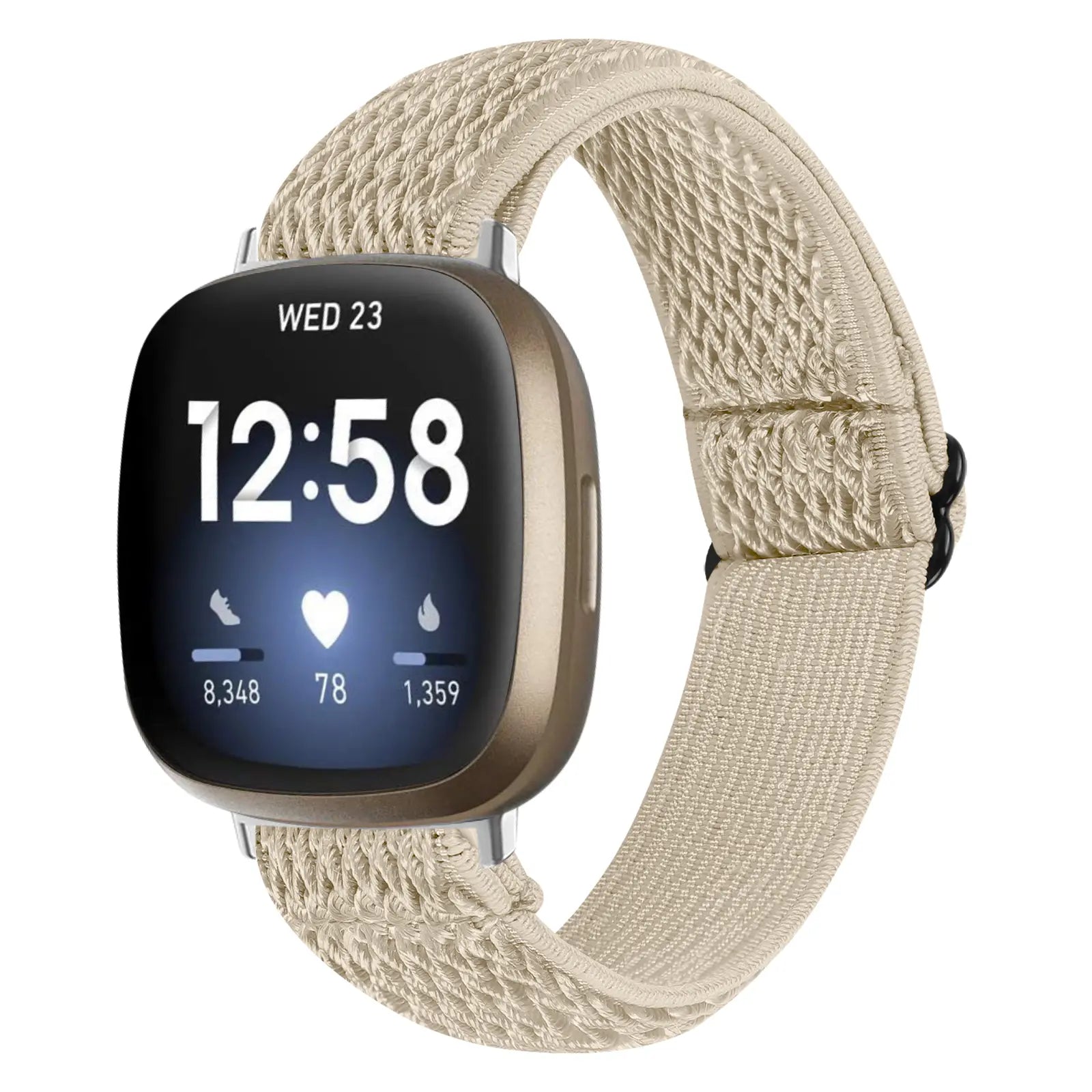 Fitbit Versa 4 elastisch bandje (beige)
