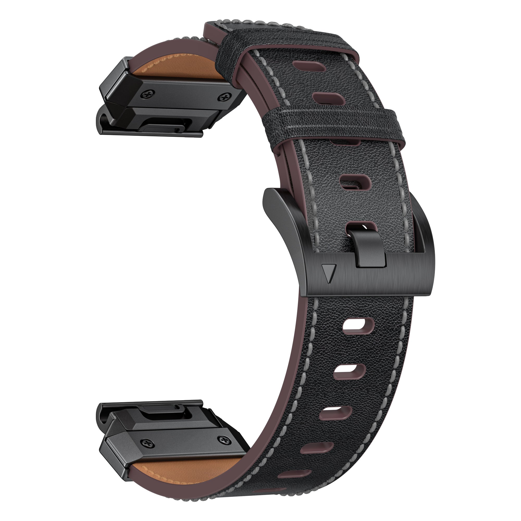 Garmin Quatix 8 - 51mm Genuine Leather Strap (Black)