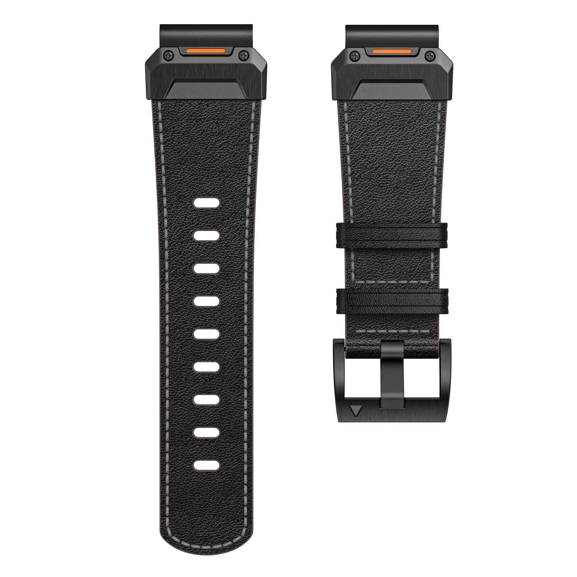 Garmin Quatix 8 - 51mm Genuine Leather Strap (Black)