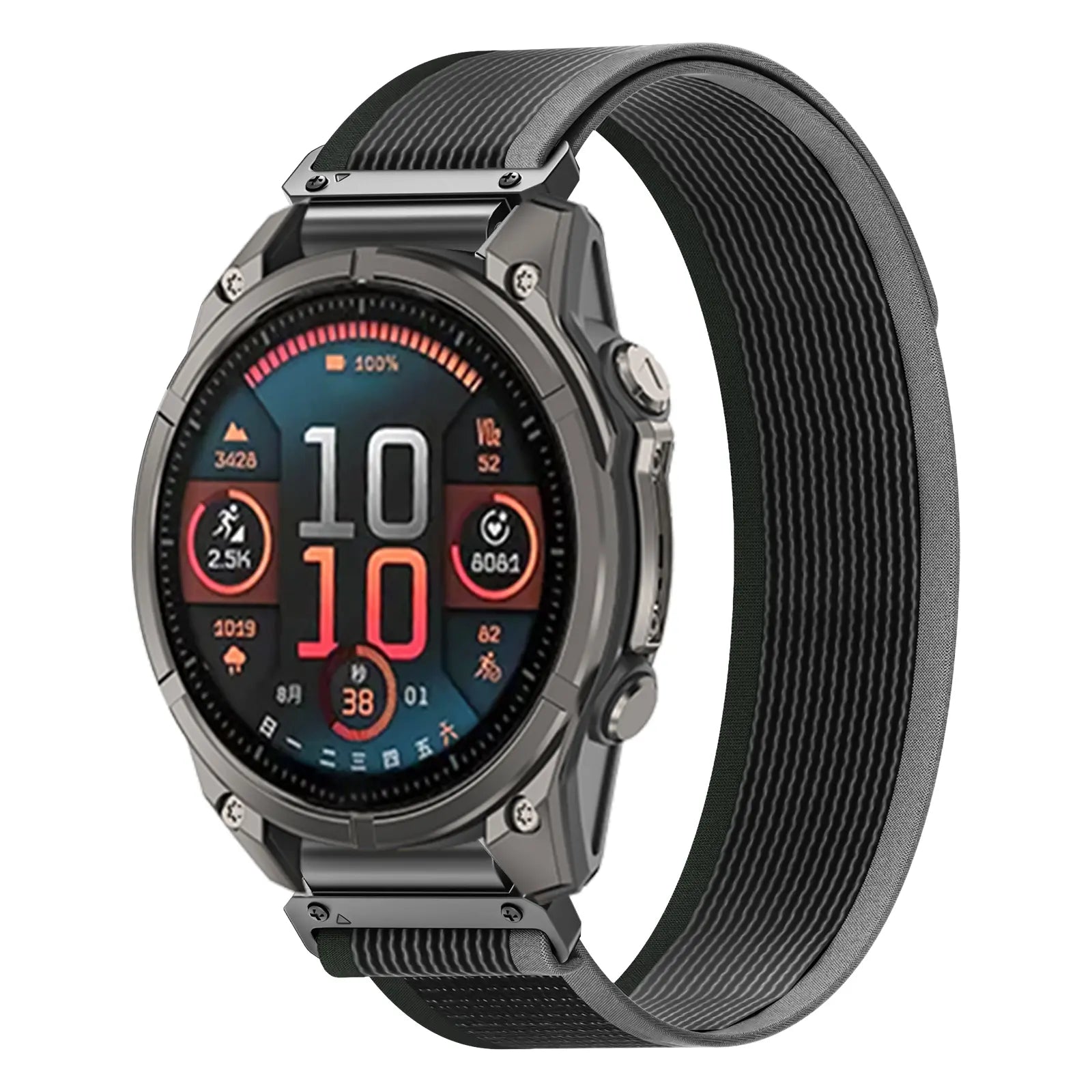 Bracelet trail loop premium Garmin Fenix 7x (noir/vert)