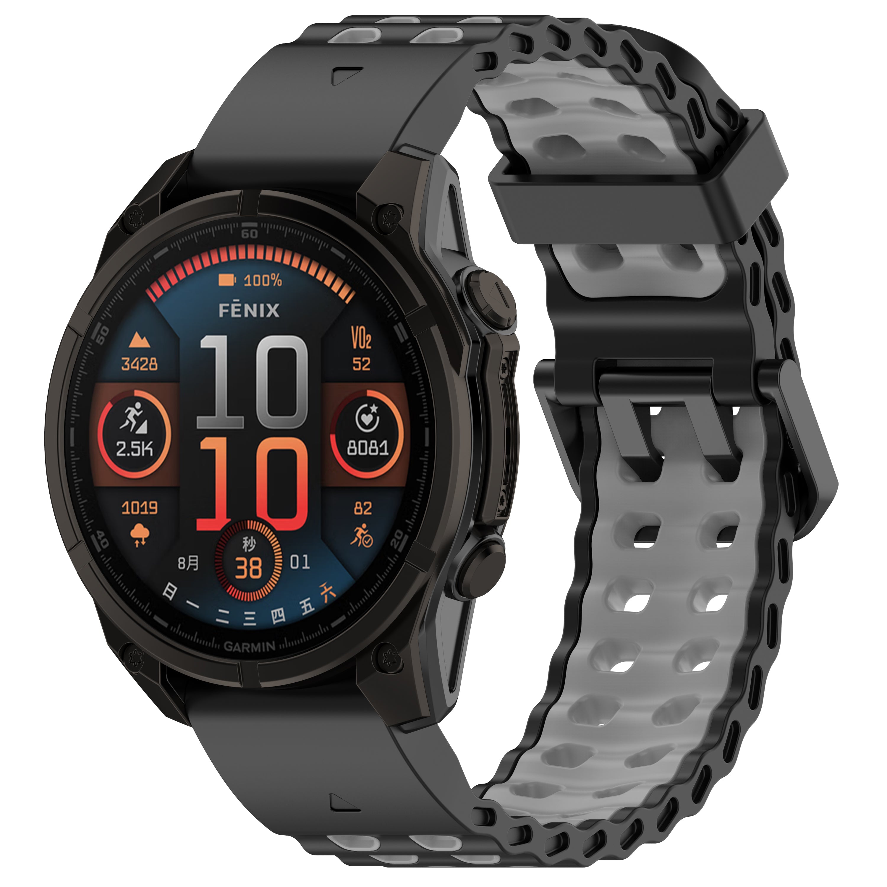 Garmin Tactix 7 Wave Sport Strap (Black/Grey)