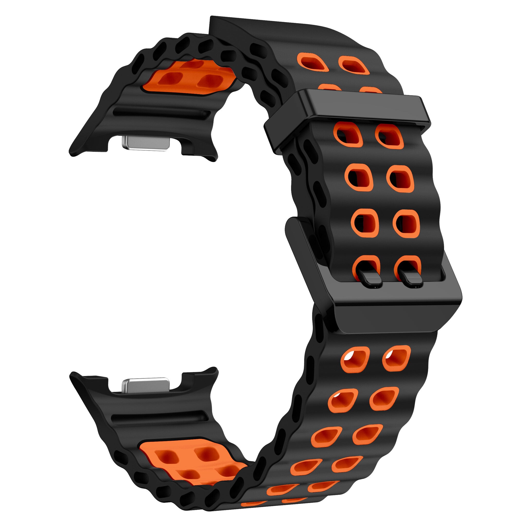 Samsung Galaxy Watch 8 Classic Ocean Armband (Schwarz/Orange)