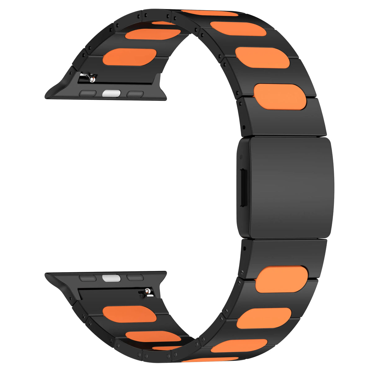 Apple Watch verfijnde stalen hybrid band (zwart/oranje)