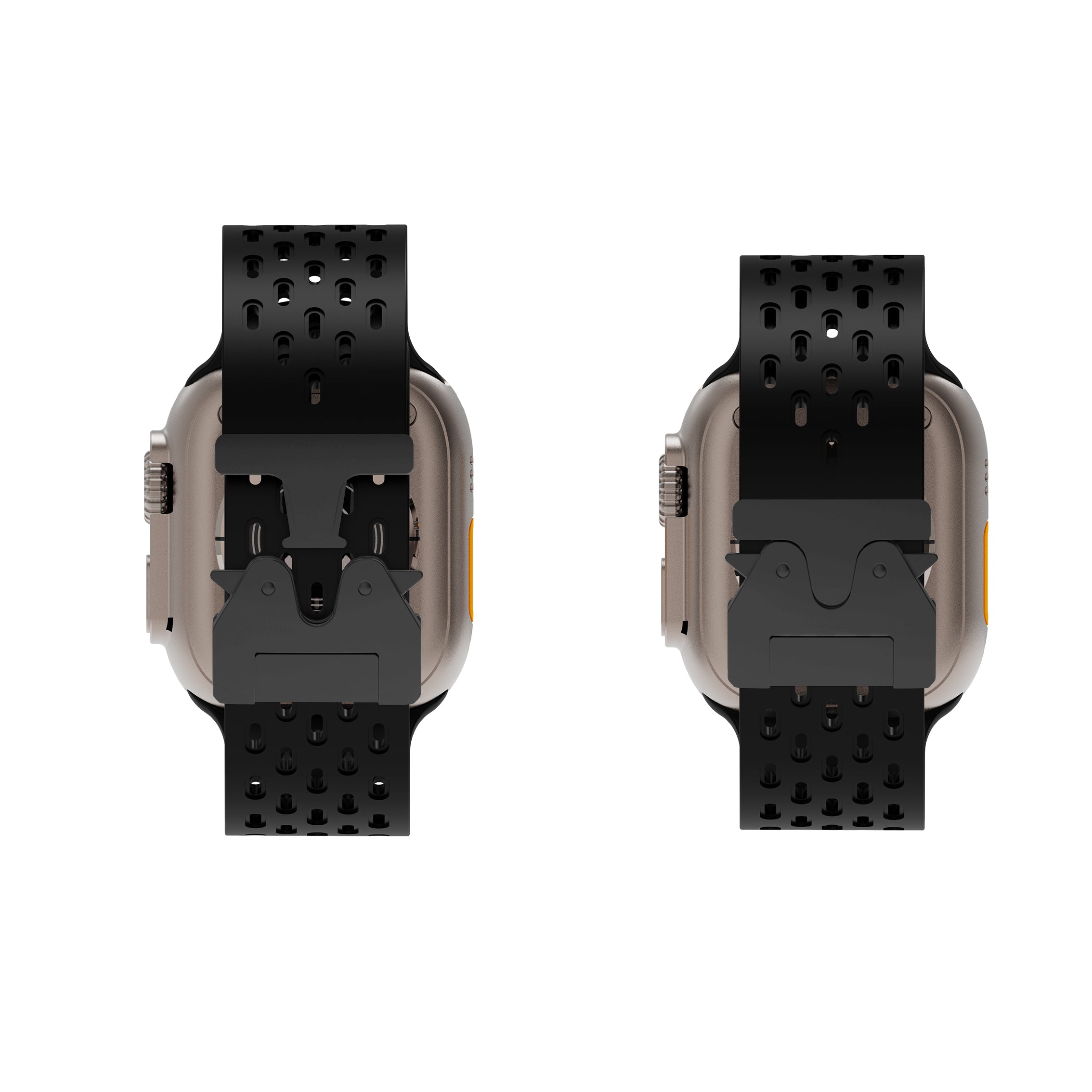 Apple Watch Silikonarmband mit P-Schnalle (Schwarz)