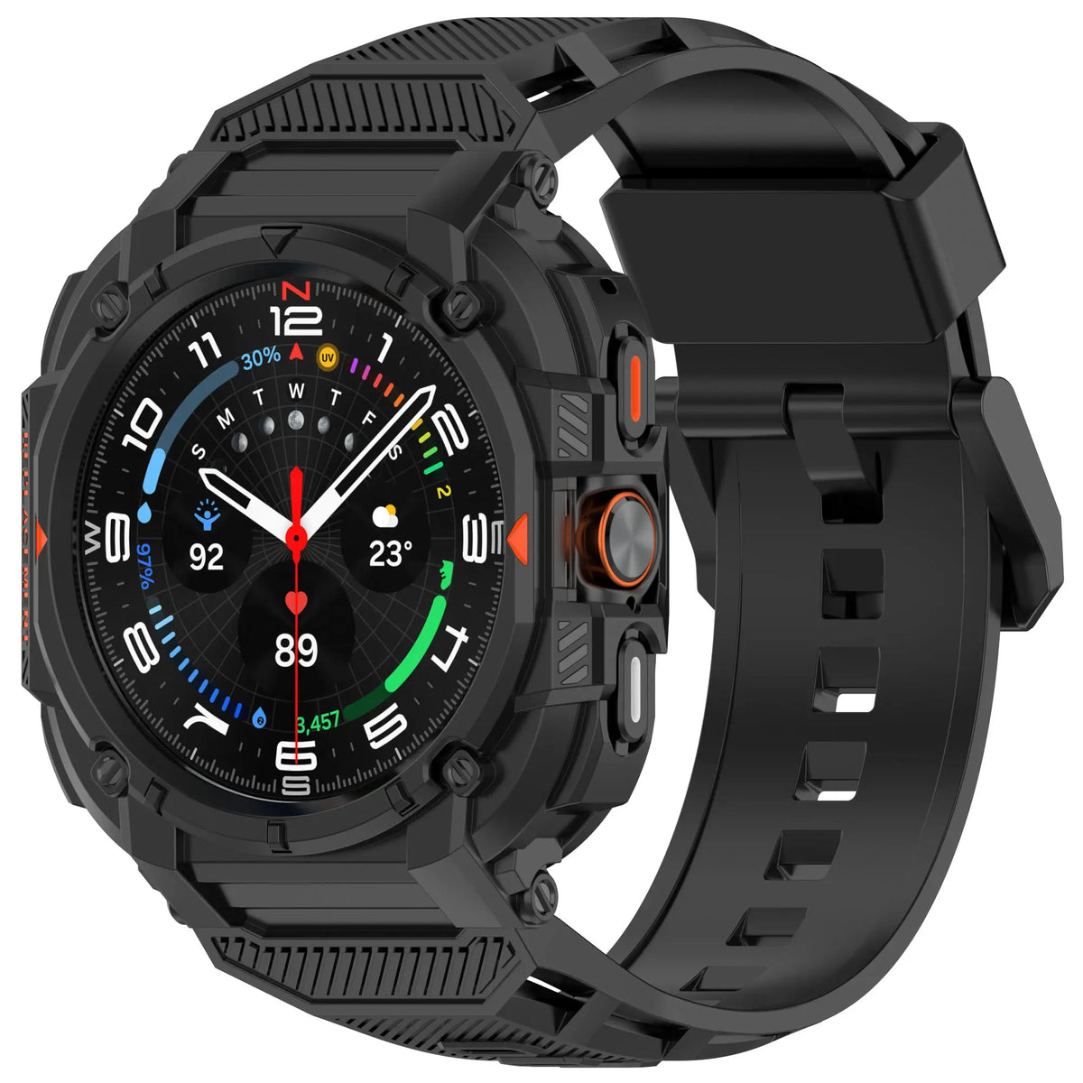 Samsung Galaxy Watch Ultra 2 TPU Armband mit integrierter Hülle (Schwarz)
