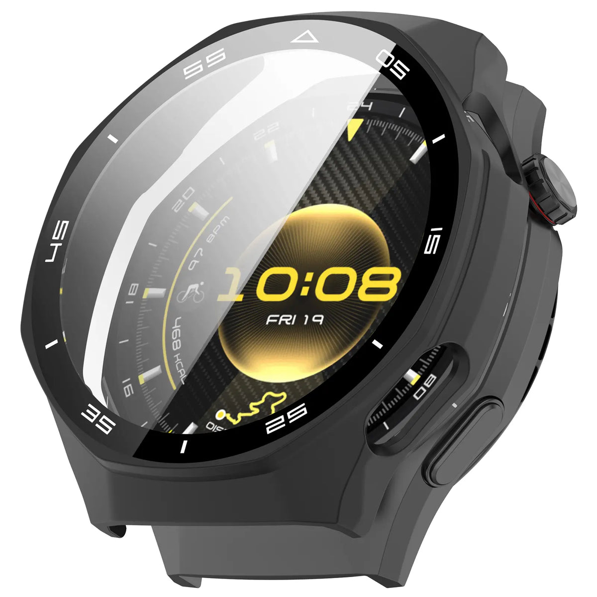 Coque rigide avec verre Huawei Watch GT 7 Pro (noir mat)