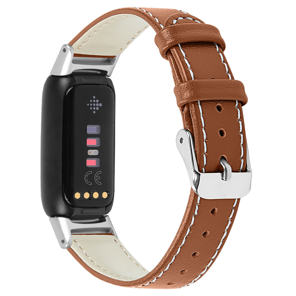 Fitbit Luxe modernes Leder-Armband (braun)
