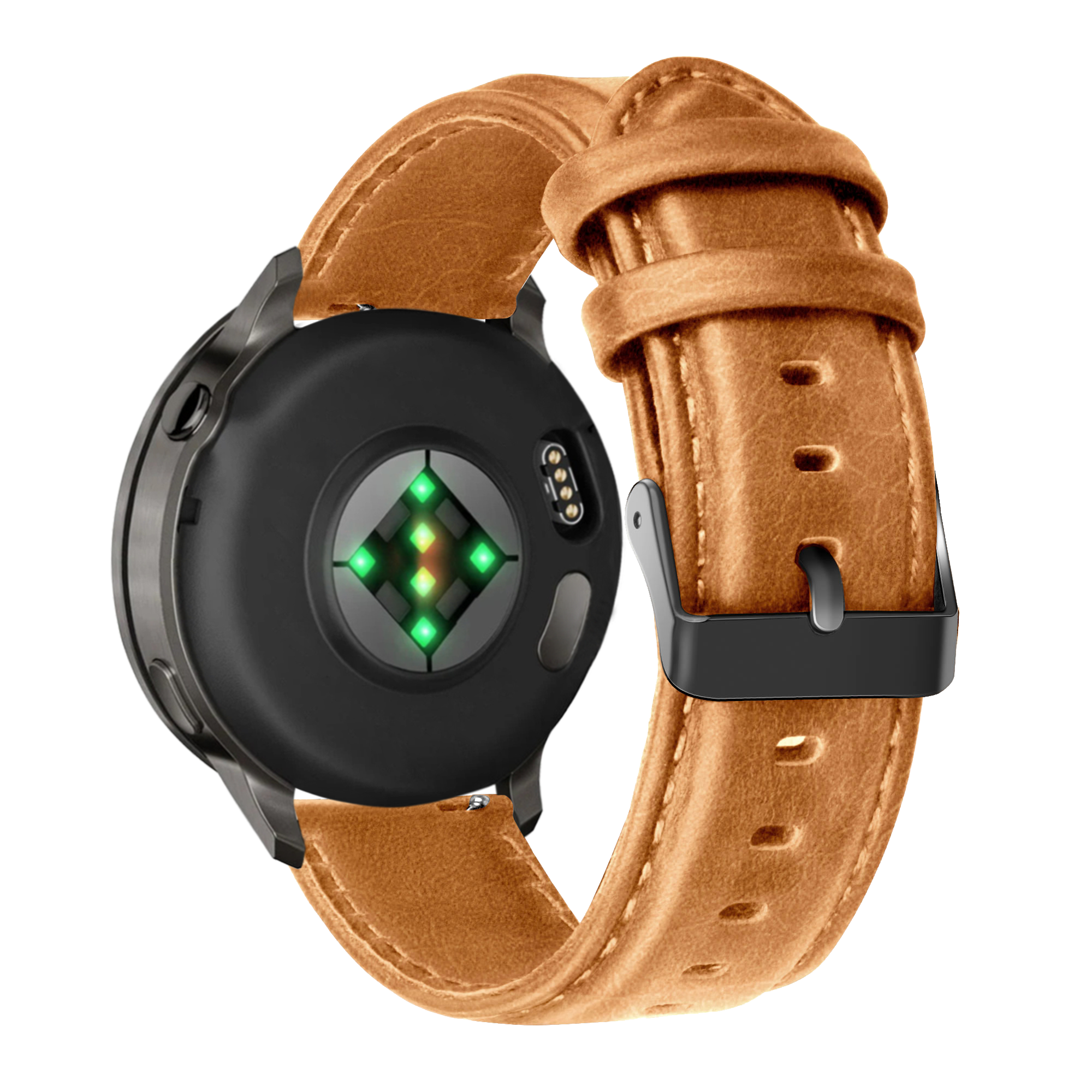 Bandz Garmin Vivoactive 4 Leather Strap 'Classic' (Brown)