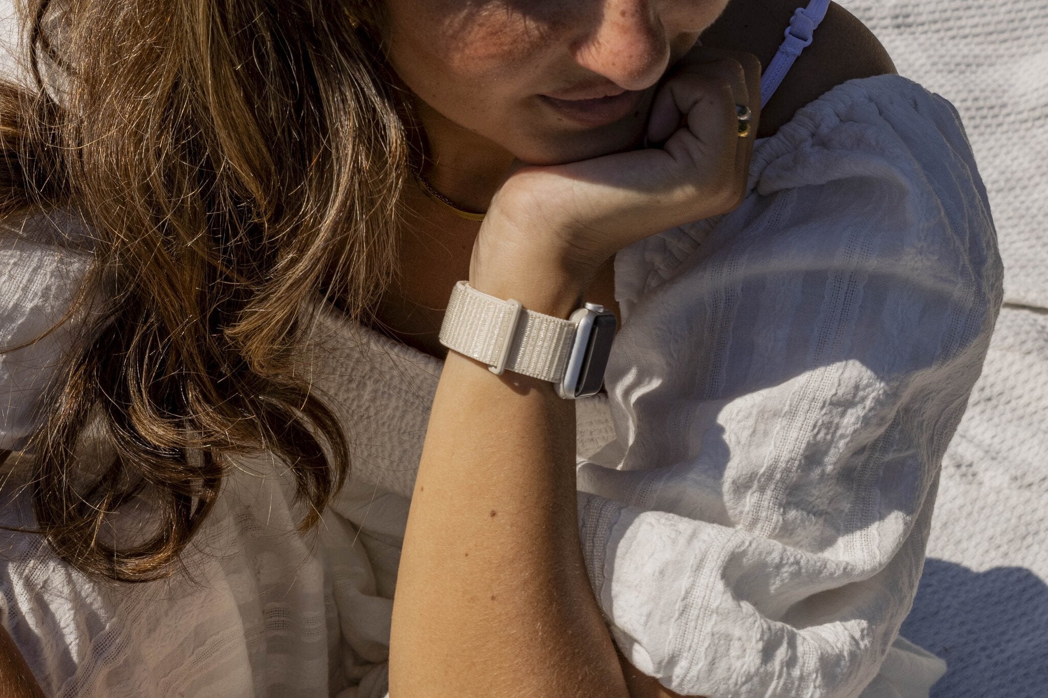 Correa nylon xoxo Wildhearts Apple Watch (blanco estrella)