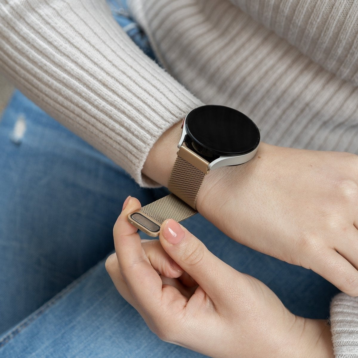 Correa reloj milanesa 20mm - universal (champán)