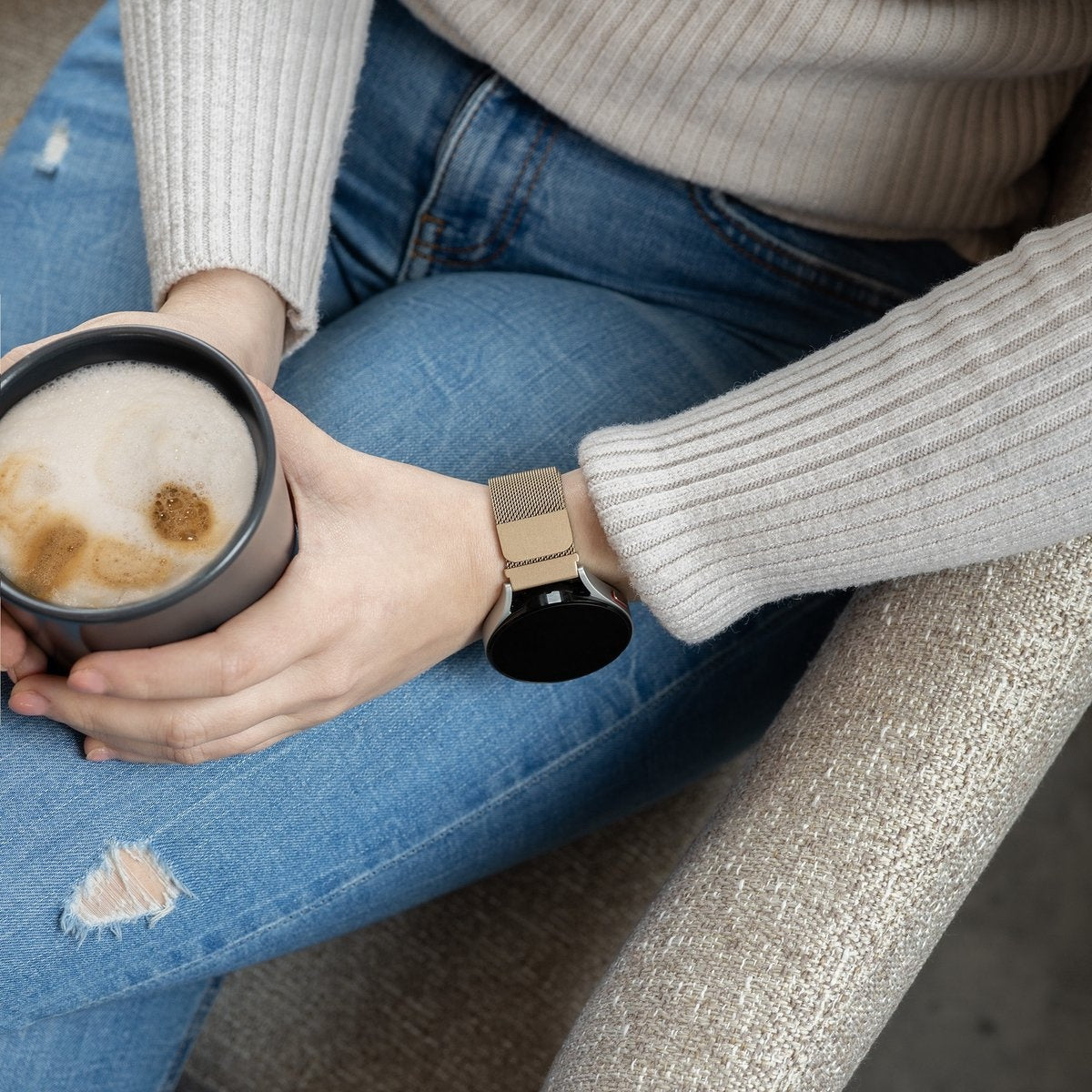 Withings ScanWatch 2 - 42mm Milanese Armband (Champagne Gold)