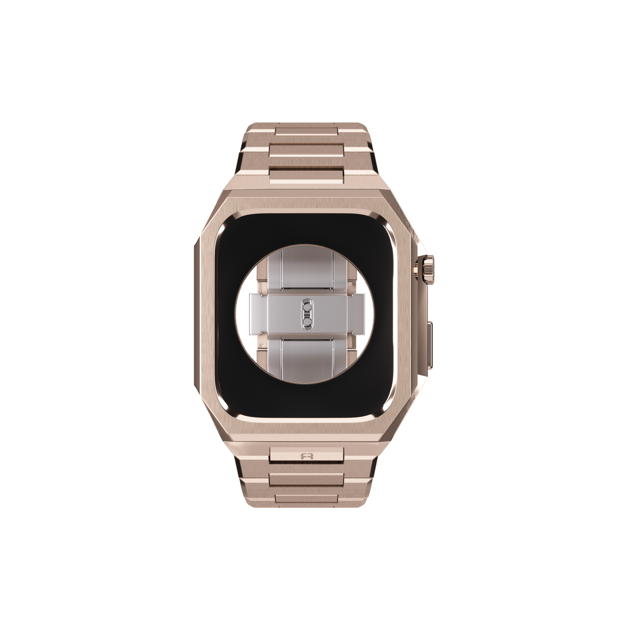 Reqior Apple Watch 45mm Hülle mit integriertem Stahlarmband 'Nautilus' (Roségold)