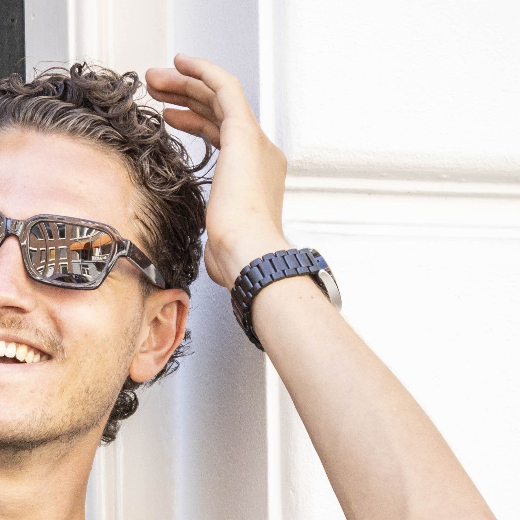 BALR Samsung Gear Sport Steel Link Strap (Black)