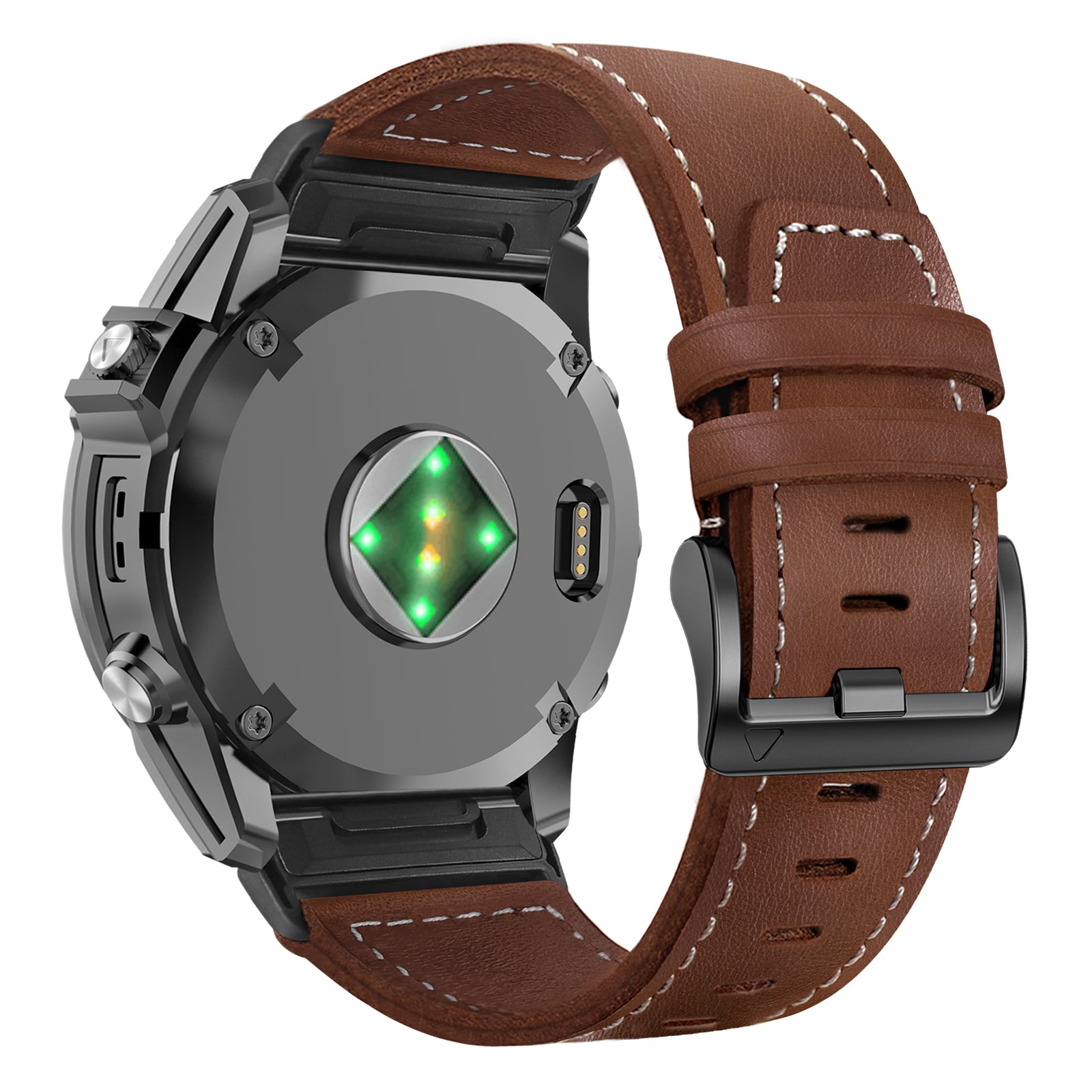 Garmin Instinct e - 40mm Premium Leather Strap (Dark Brown)