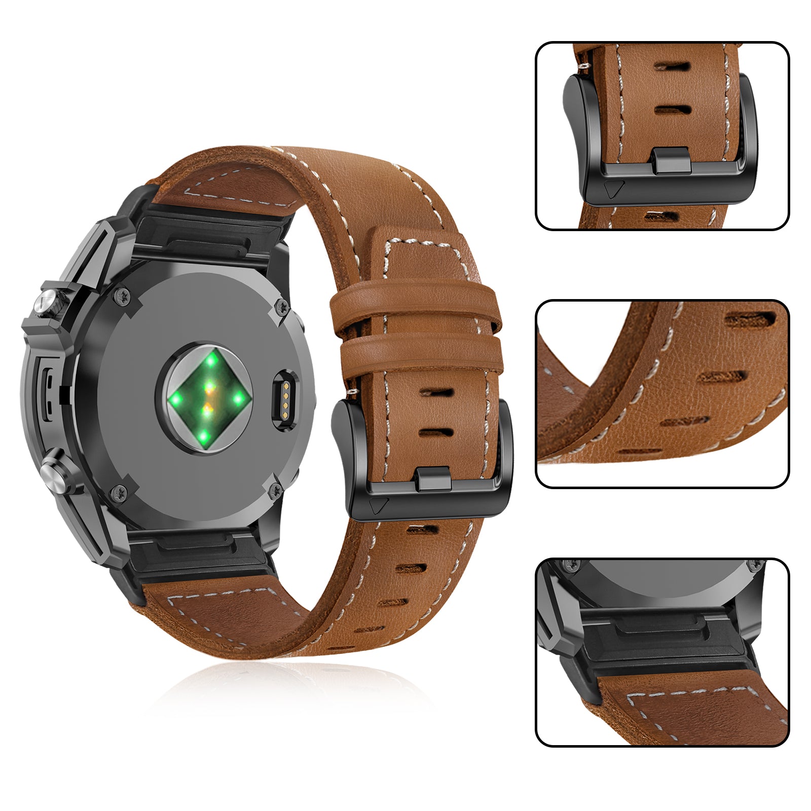 Garmin Tactix 8 - 47mm Premium Leather Strap (Brown)