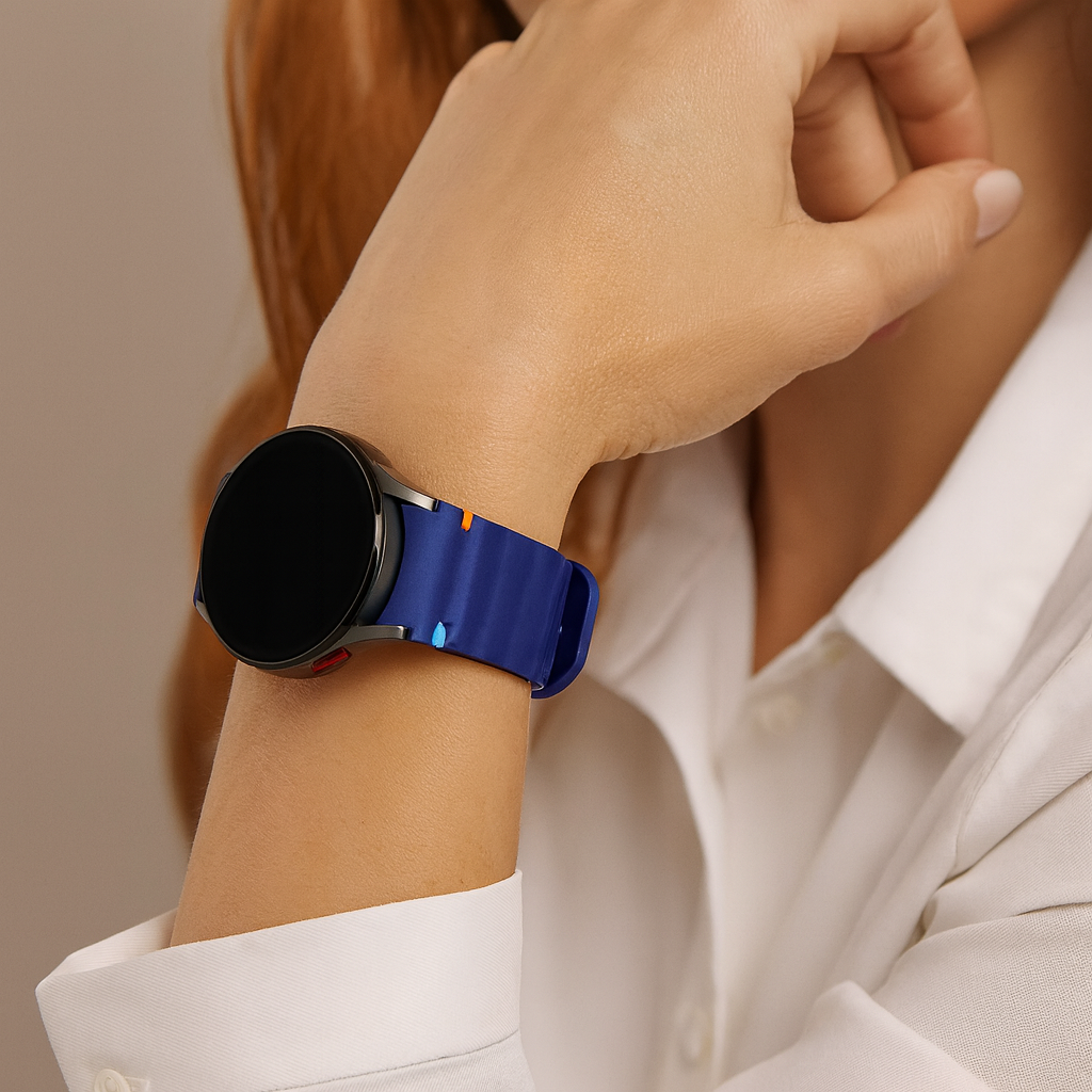 Bandz Samsung Galaxy Watch 6 - 44mm Wave-Armband 'Easy Fit' (Dunkel Blau)