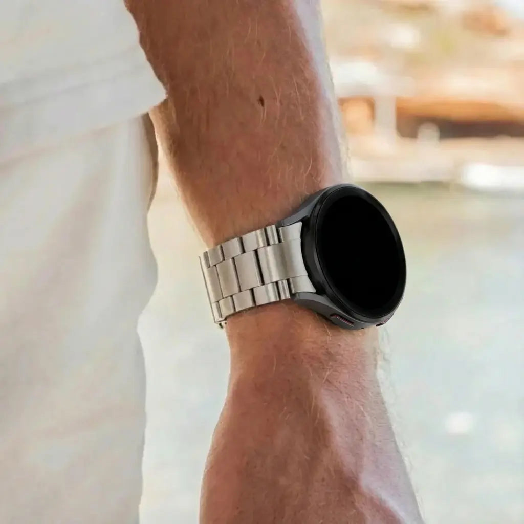 Bandz Samsung Galaxy Watch 5 Pro Titanium Strap 'Classic' (Silver)