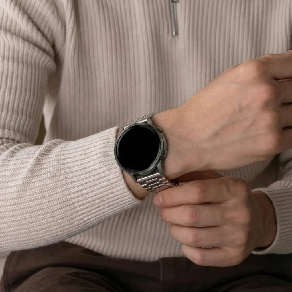 Bandz Garmin Vivoactive 6 stalen band 'Classic' (sterrenlicht)