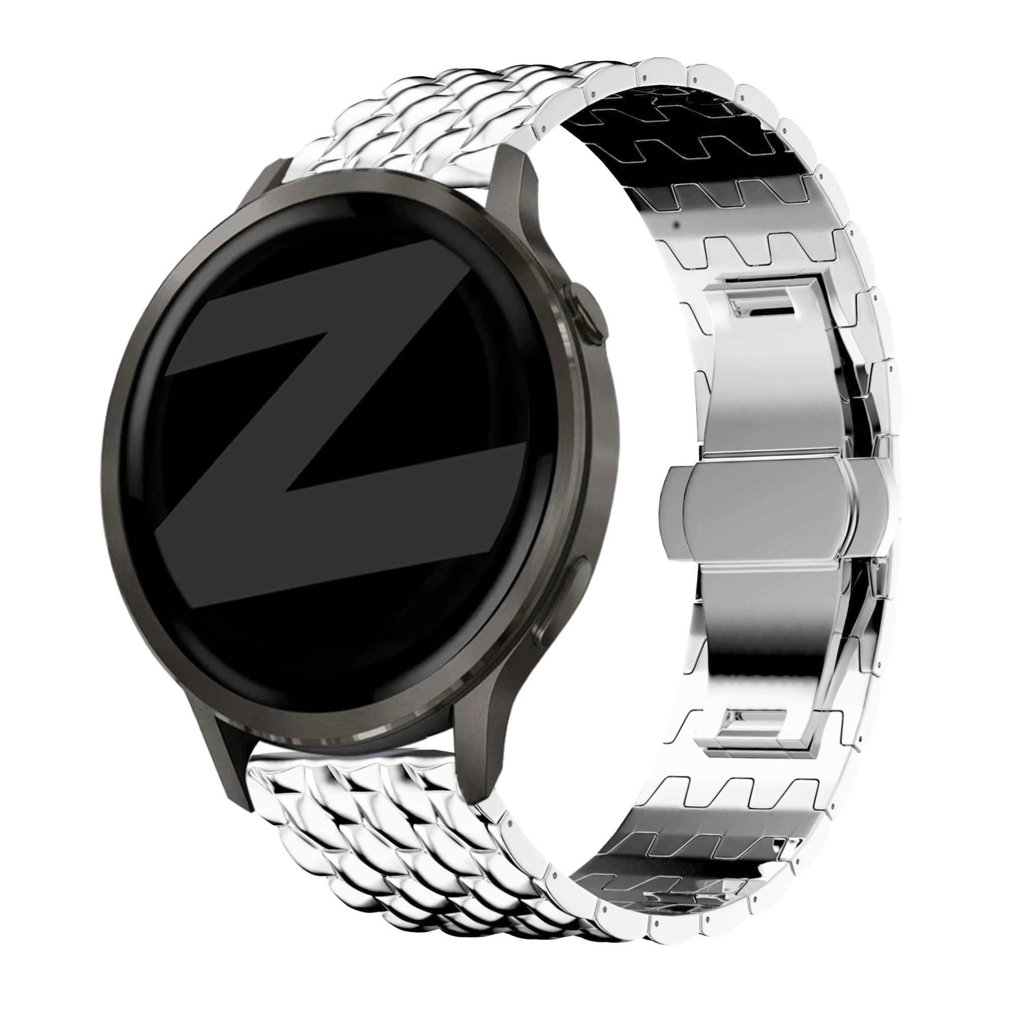 Bandz Garmin Forerunner 170 Steel Strap 'Dragon' (Silver)