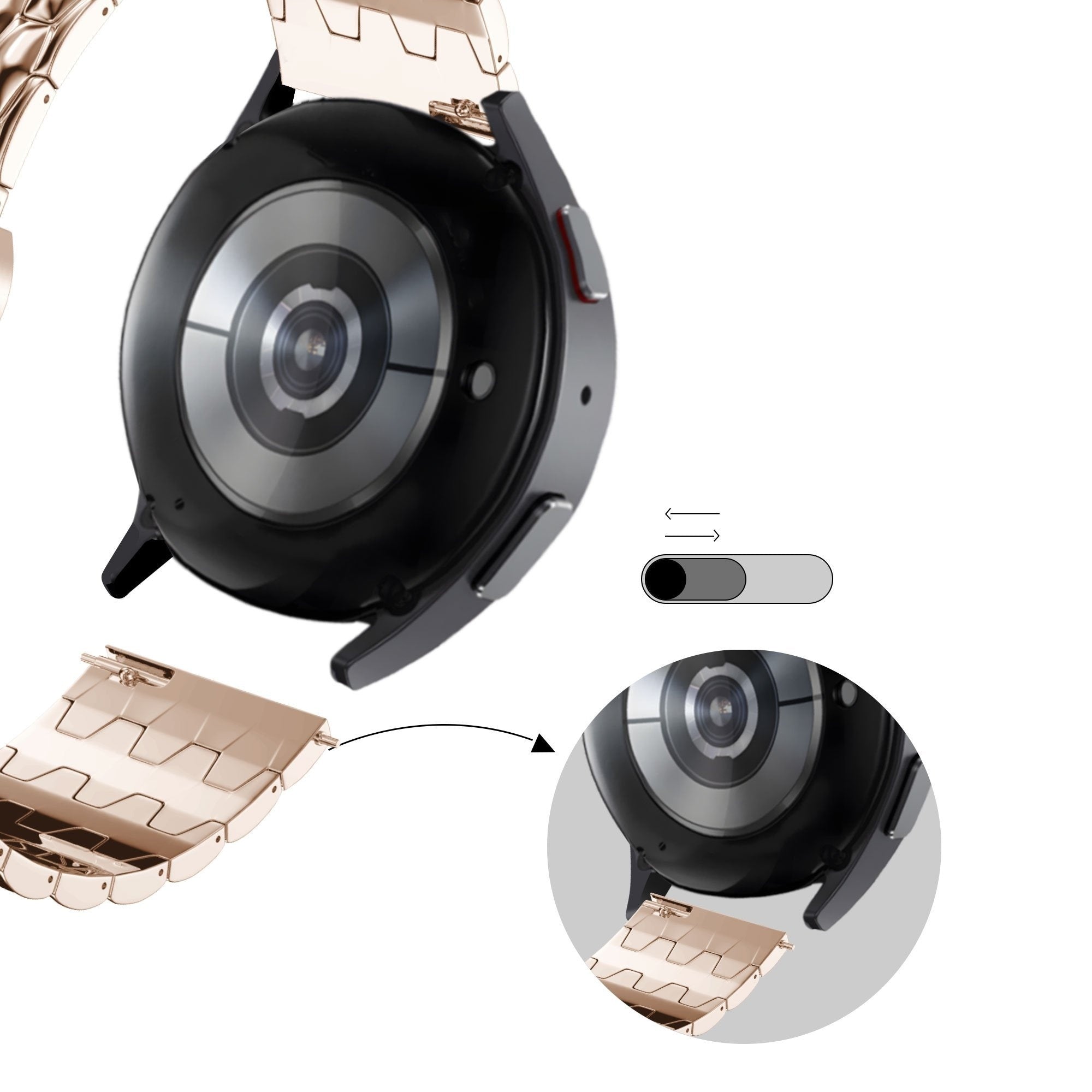 Bandz Garmin Forerunner 645 Steel Strap 'Dragon' (Rose Gold)