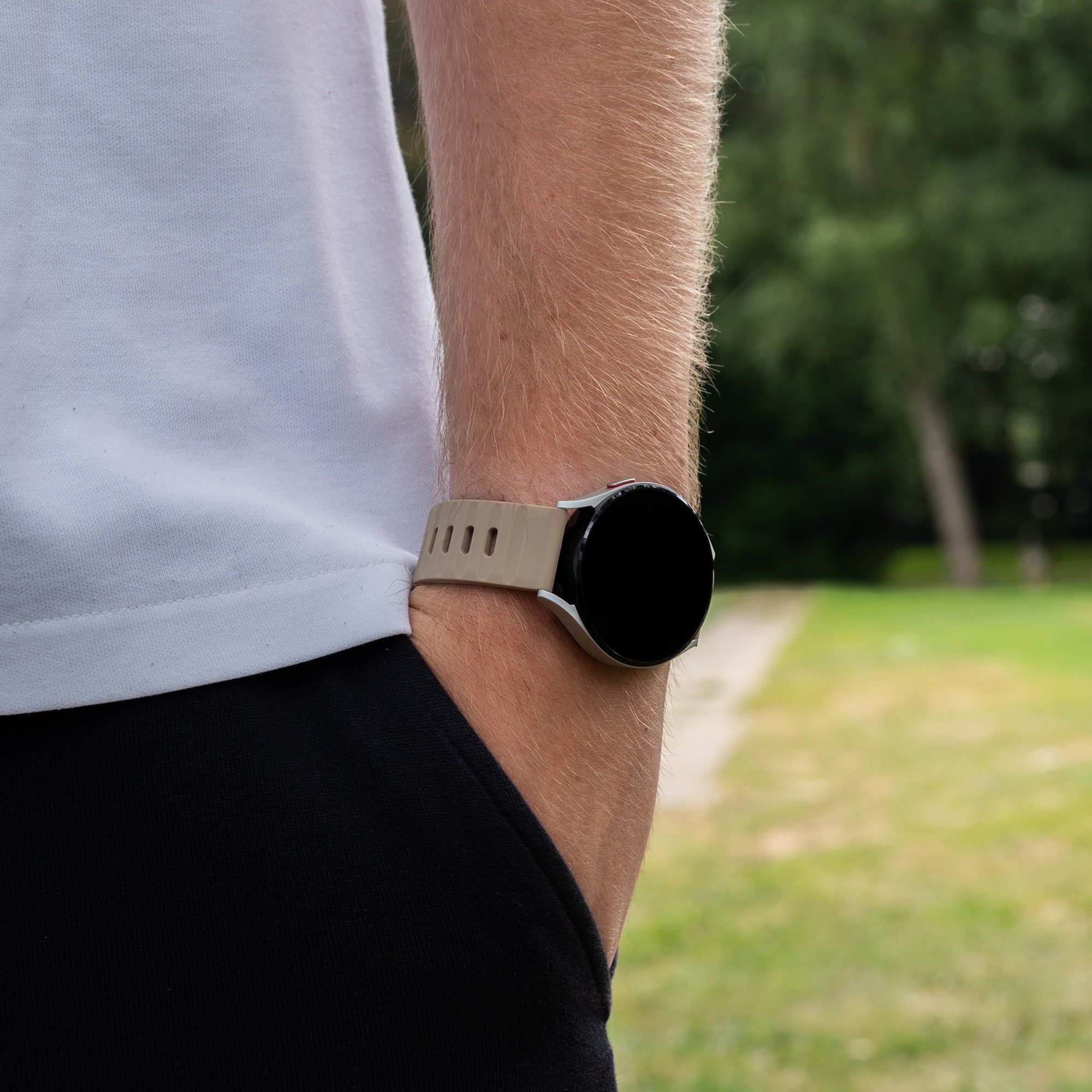 Coros Pace 2 Outdoor Silicone Strap (Beige)