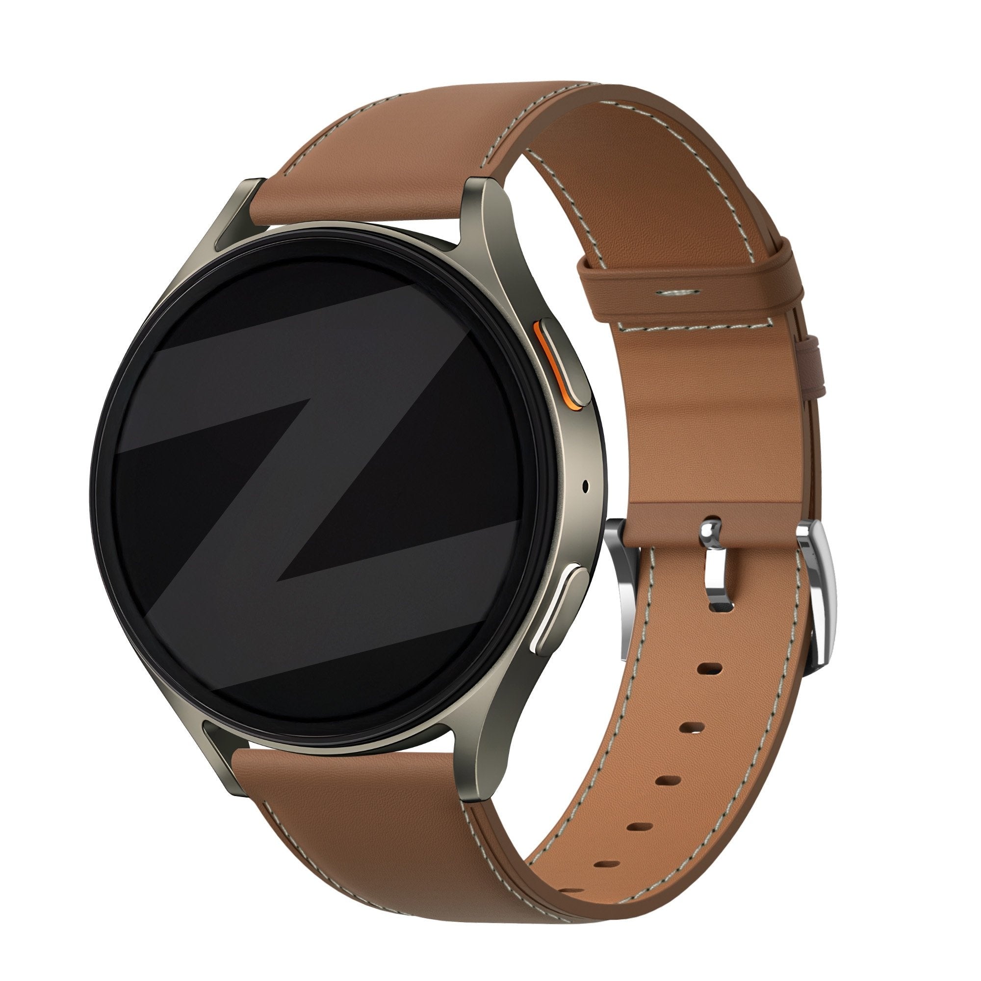 Bandz Huawei Watch GT 3 46mm Lederarmband 'Easy Fit' (Braun)