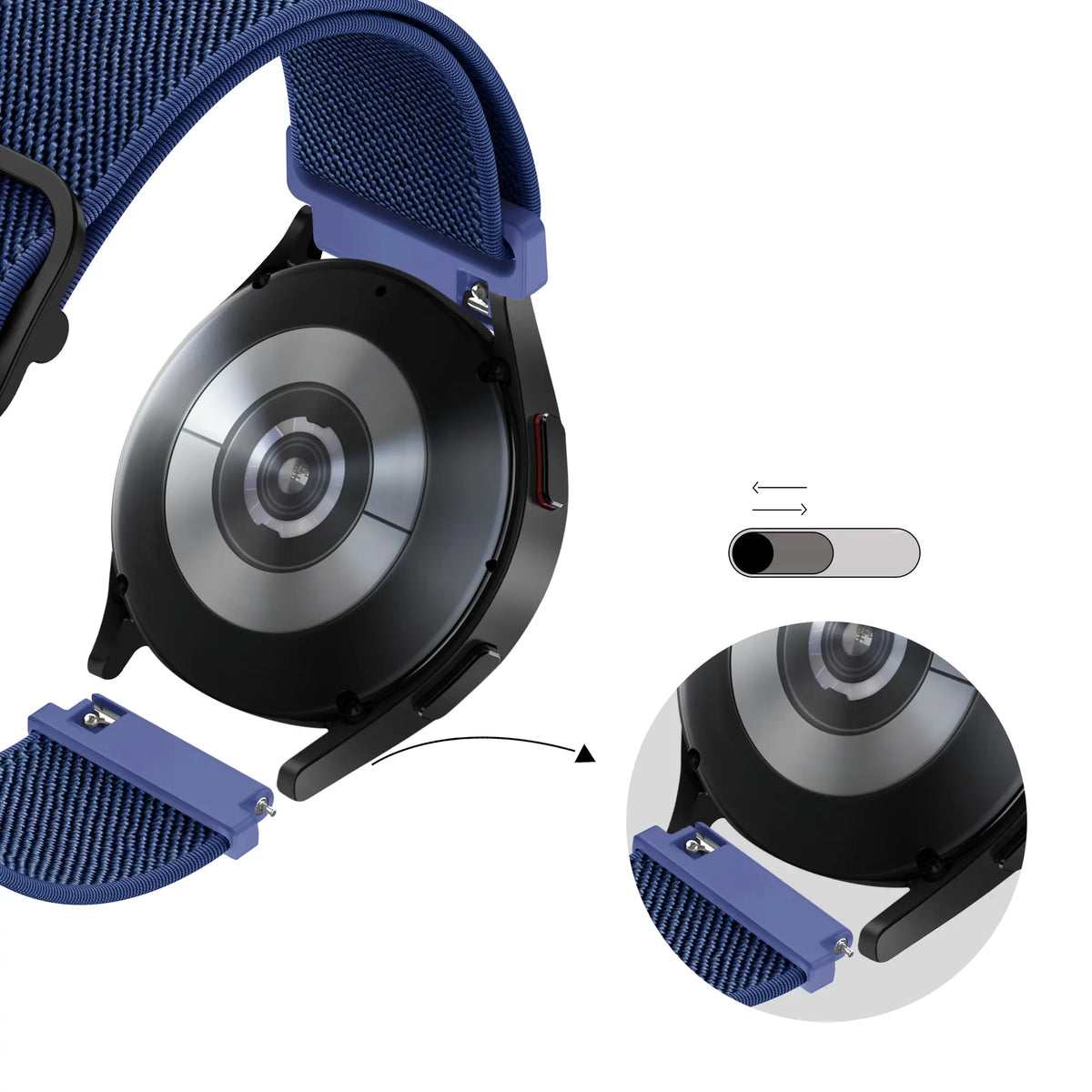 Bandz Oppo Watch X2 Mini Elastic Strap (Dark Blue)