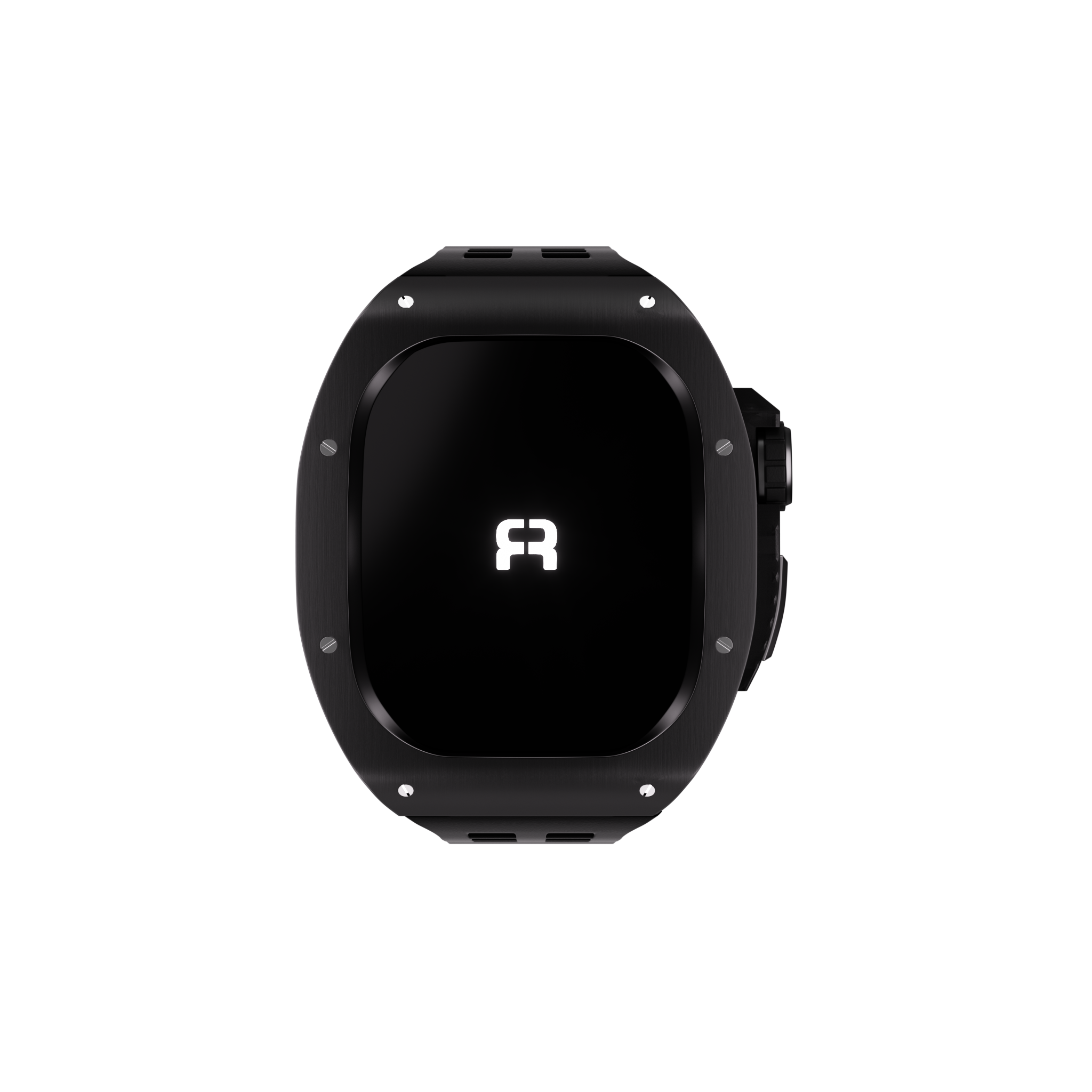 Reqior Apple Watch 45mm Polymer and Metal Case with Rubber Strap (Black)