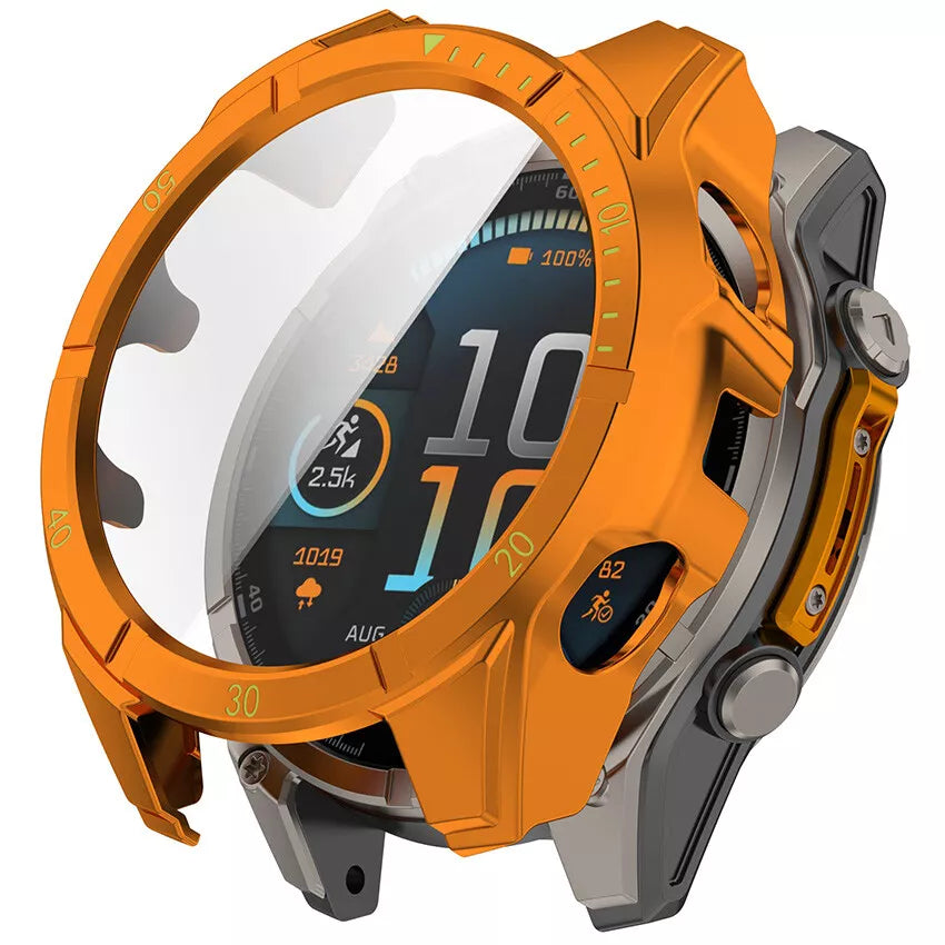Garmin Fenix 8 - 47mm SOLAR Hartschale mit Glass (Orange/Grün)