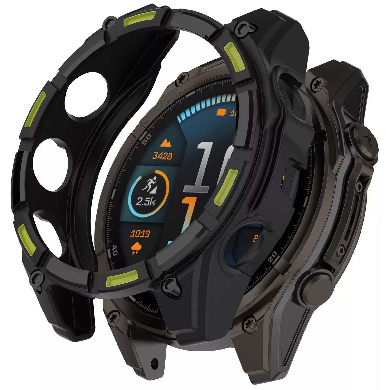 Garmin Fenix 8 - 47mm SOLAR robustes TPU Hülle (Schwarz/Grün)