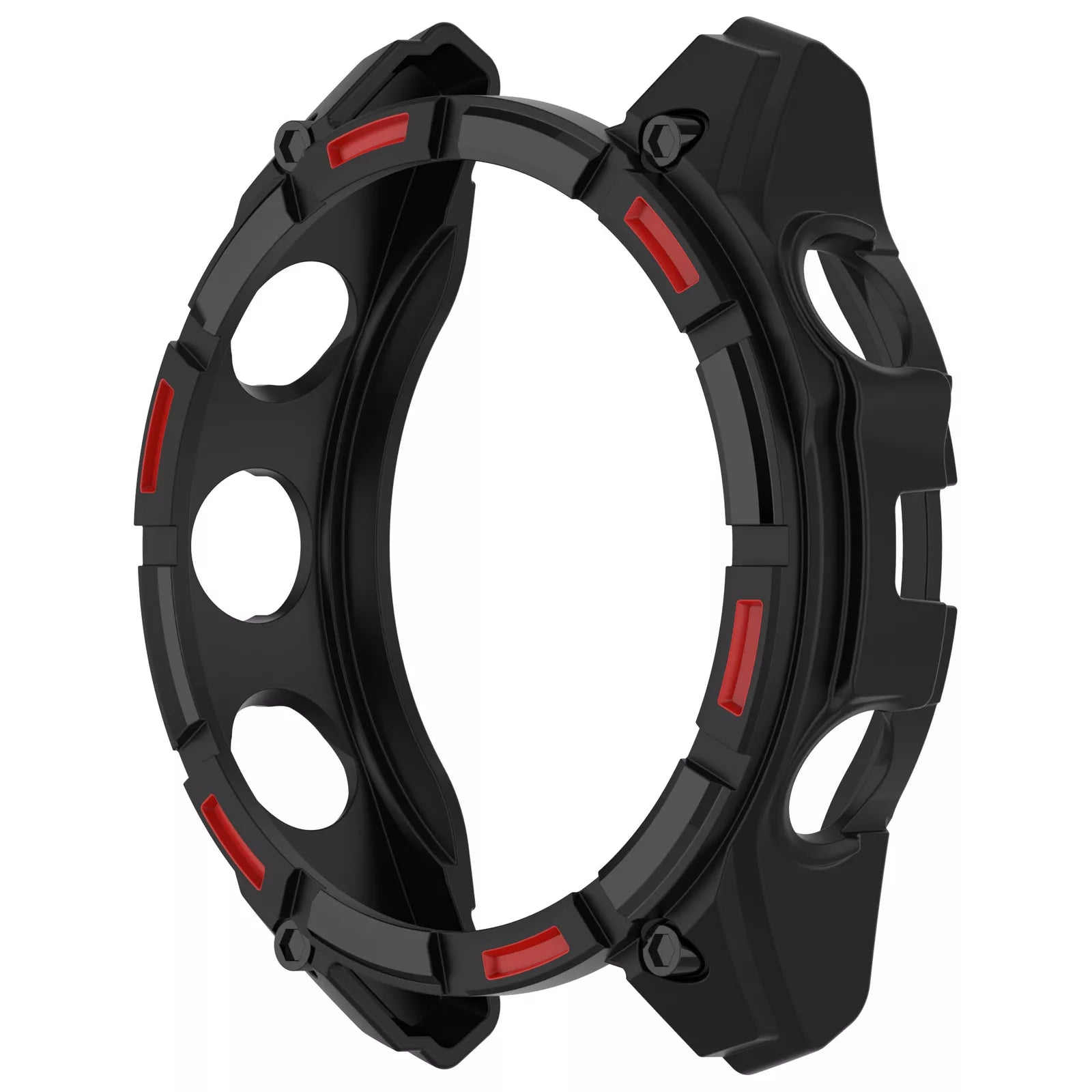 Garmin Fenix 8 - 47mm SOLAR robustes TPU Hülle (Schwarz/Rot)
