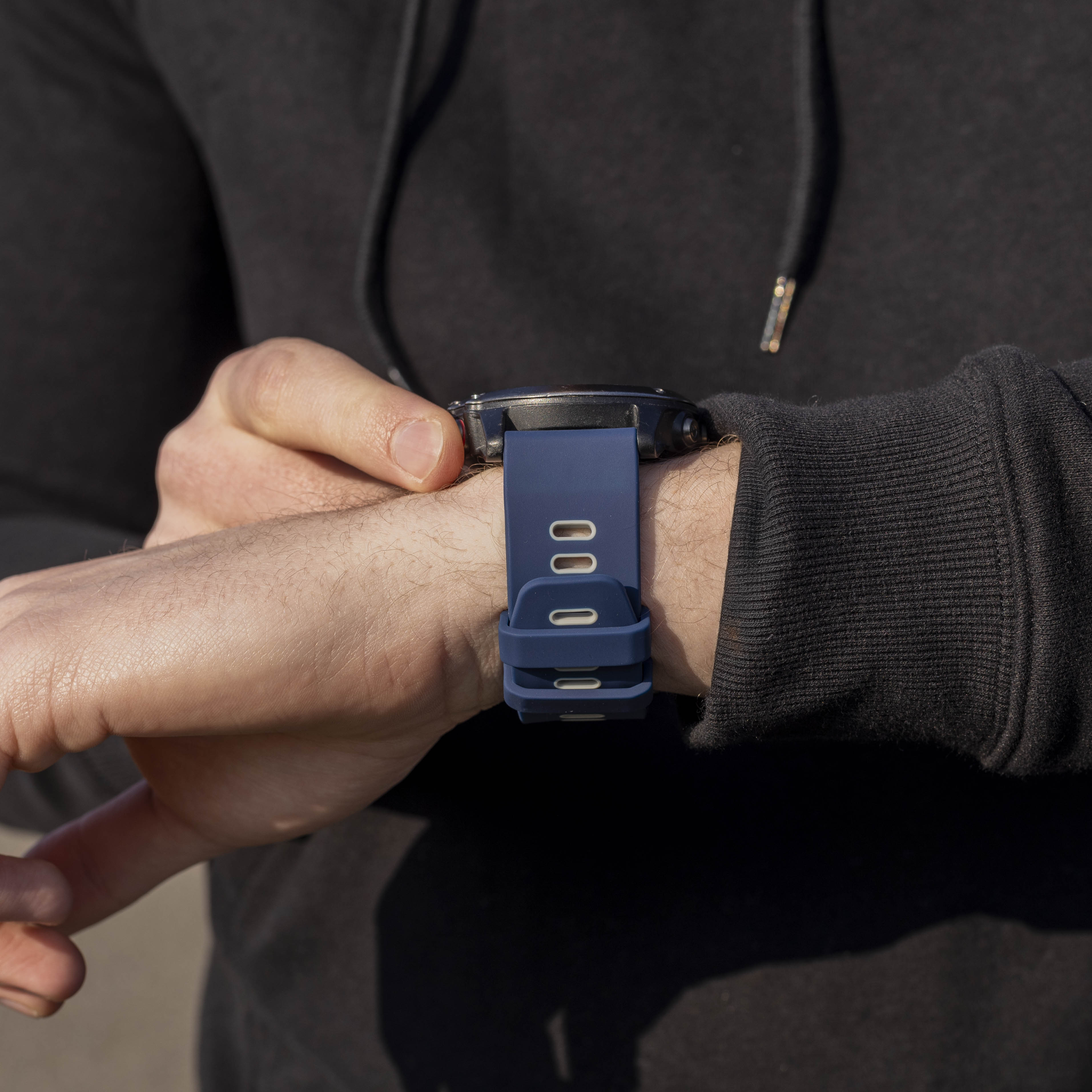 Garmin Enduro 1 / 2 / 3 Schnalle Sport Amrband (Blau/Grau)