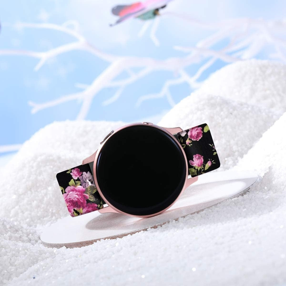 Correa reloj silicona 20mm - universal (rosa brillante)